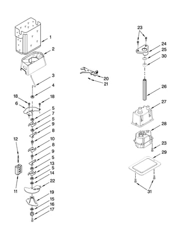 Motor and ice container parts