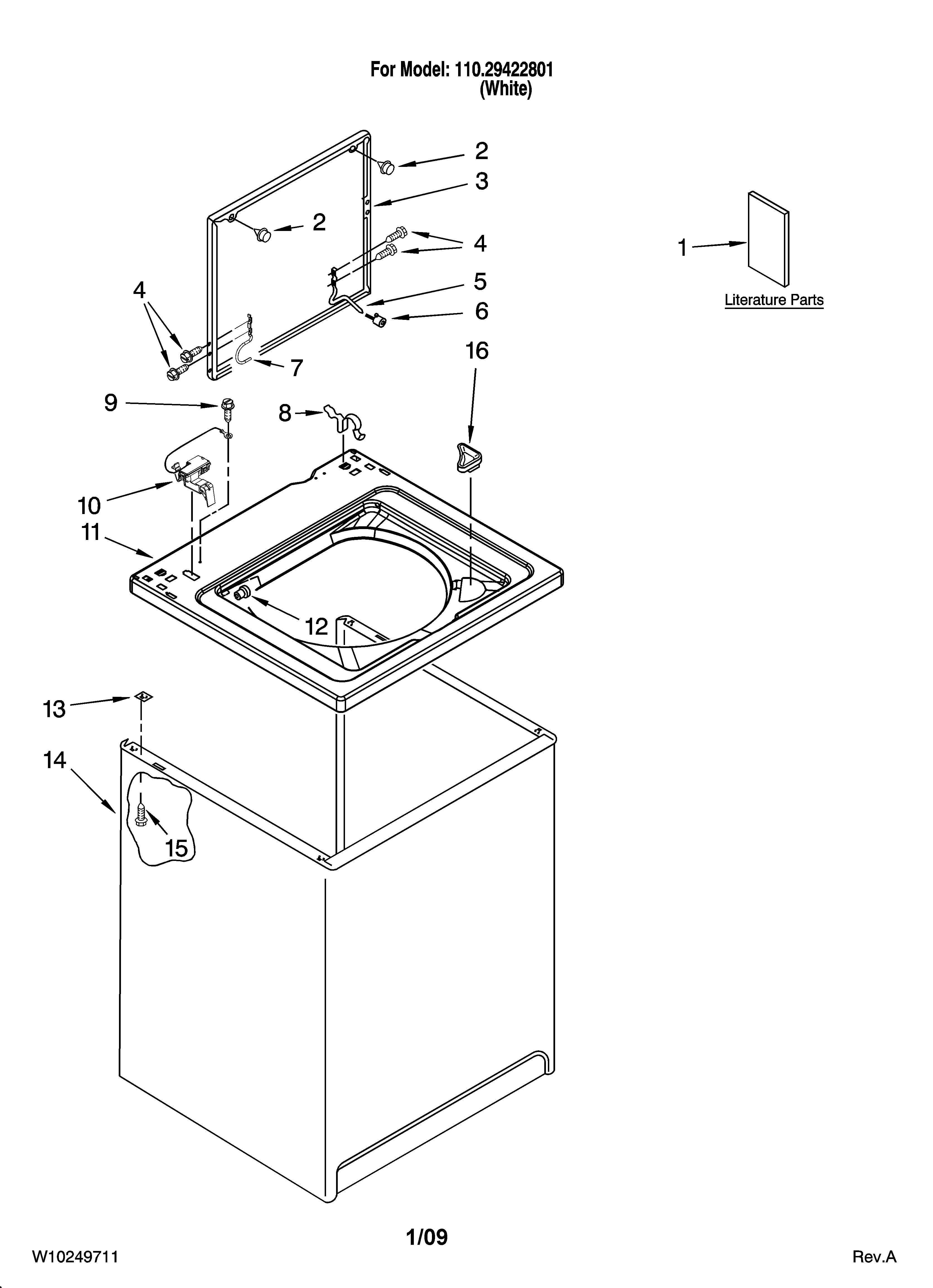 Top and cabinet parts