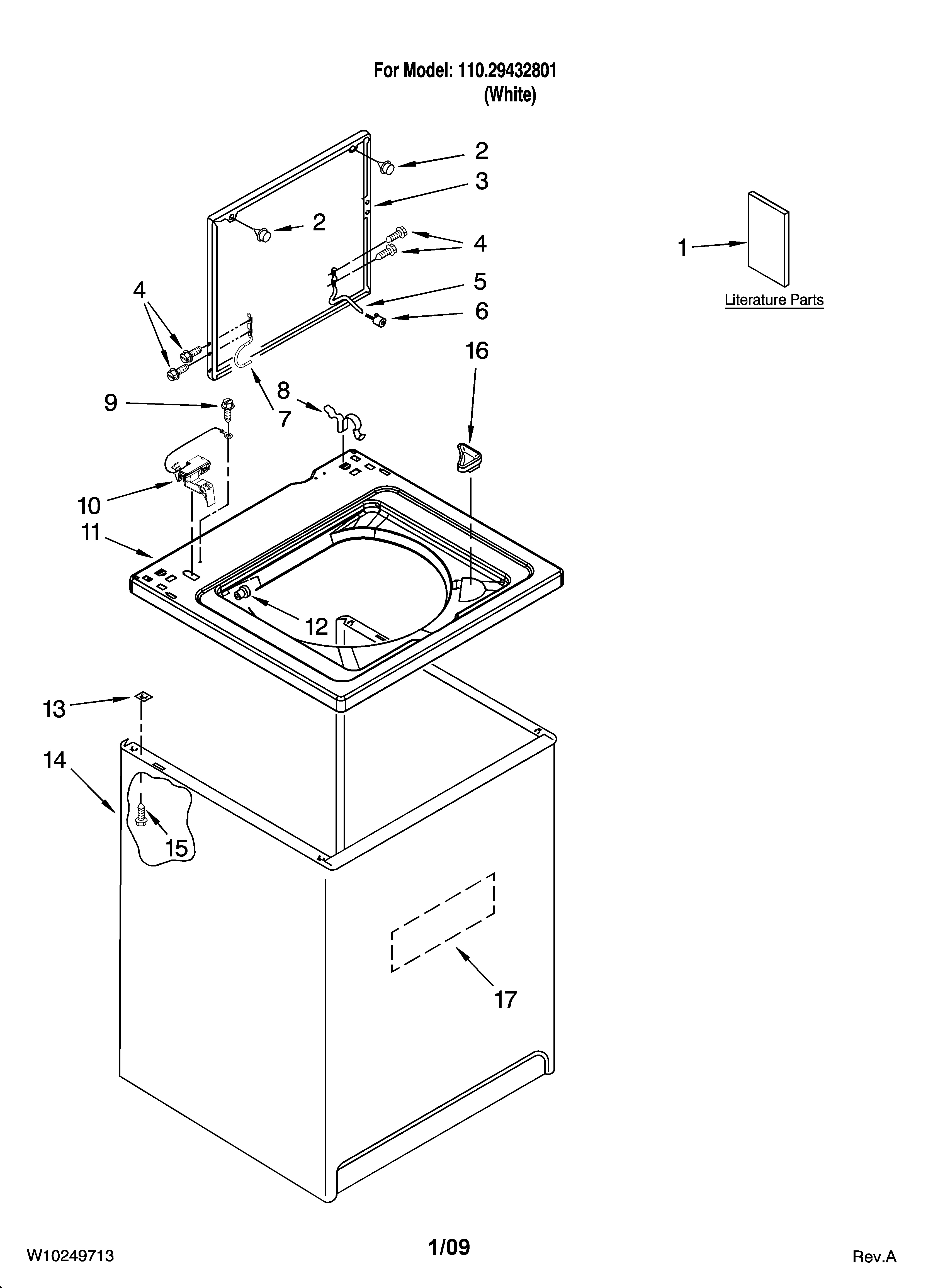 Top and cabinet parts