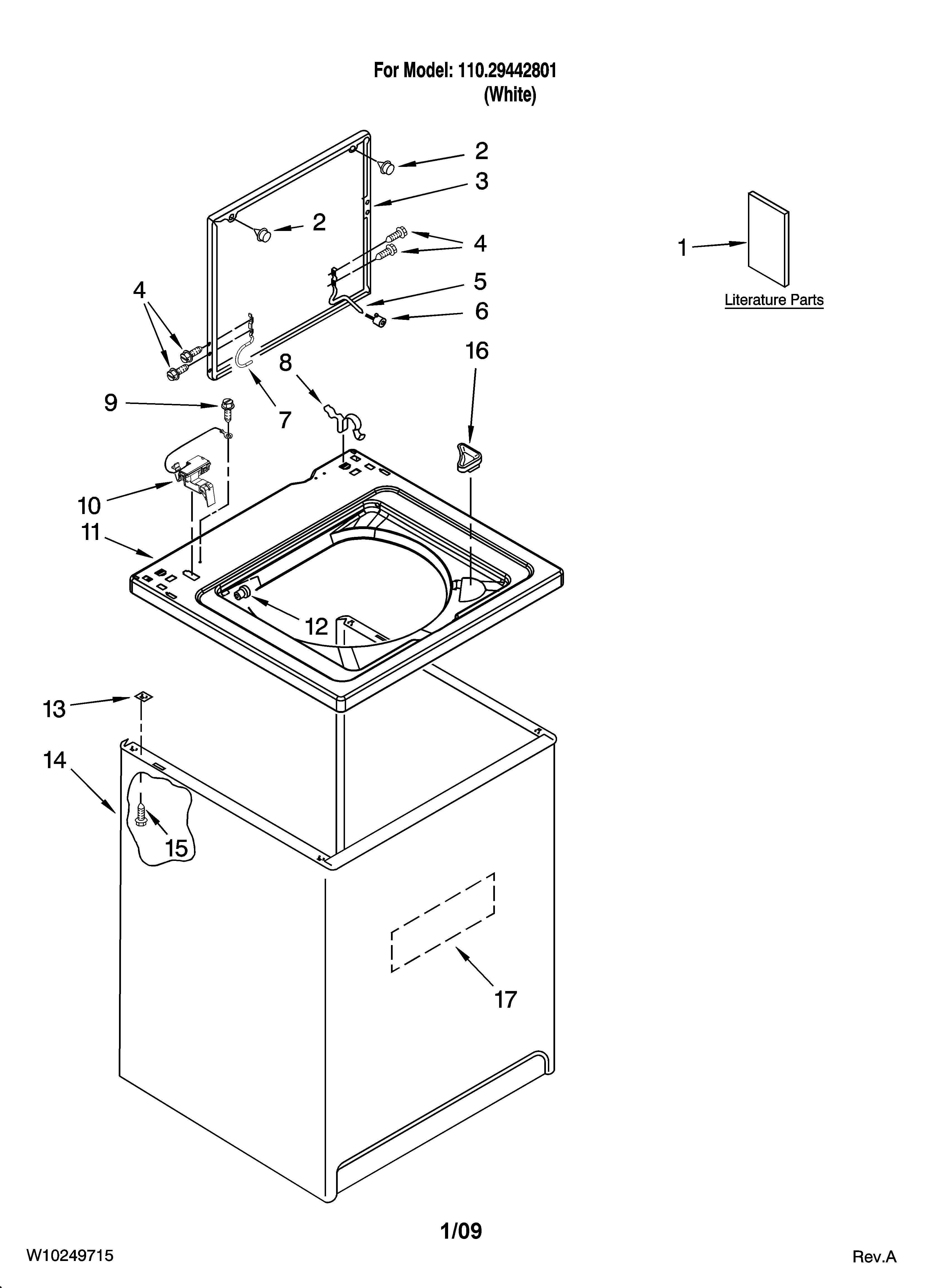 Top and cabinet parts