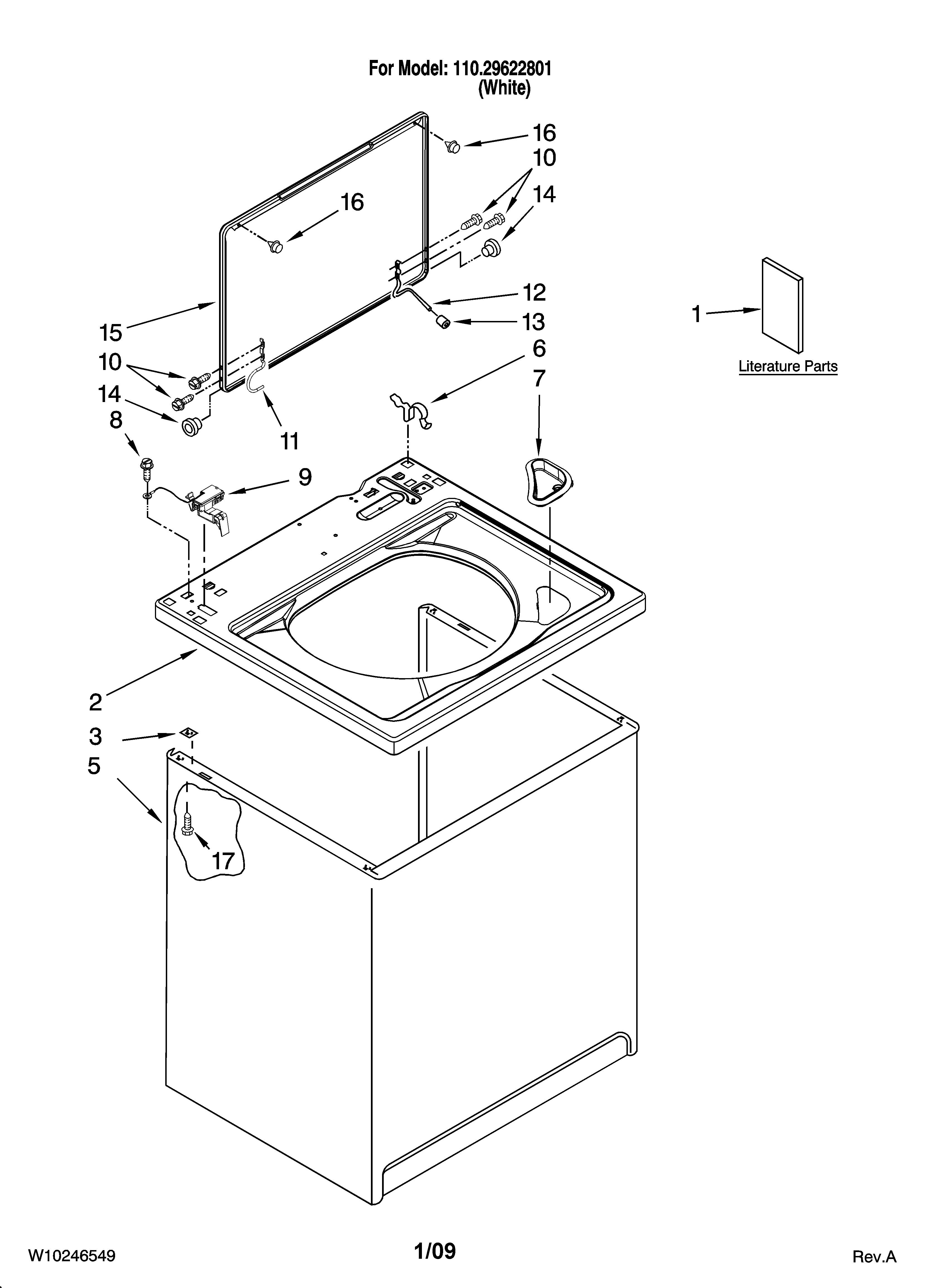 Top and cabinet parts