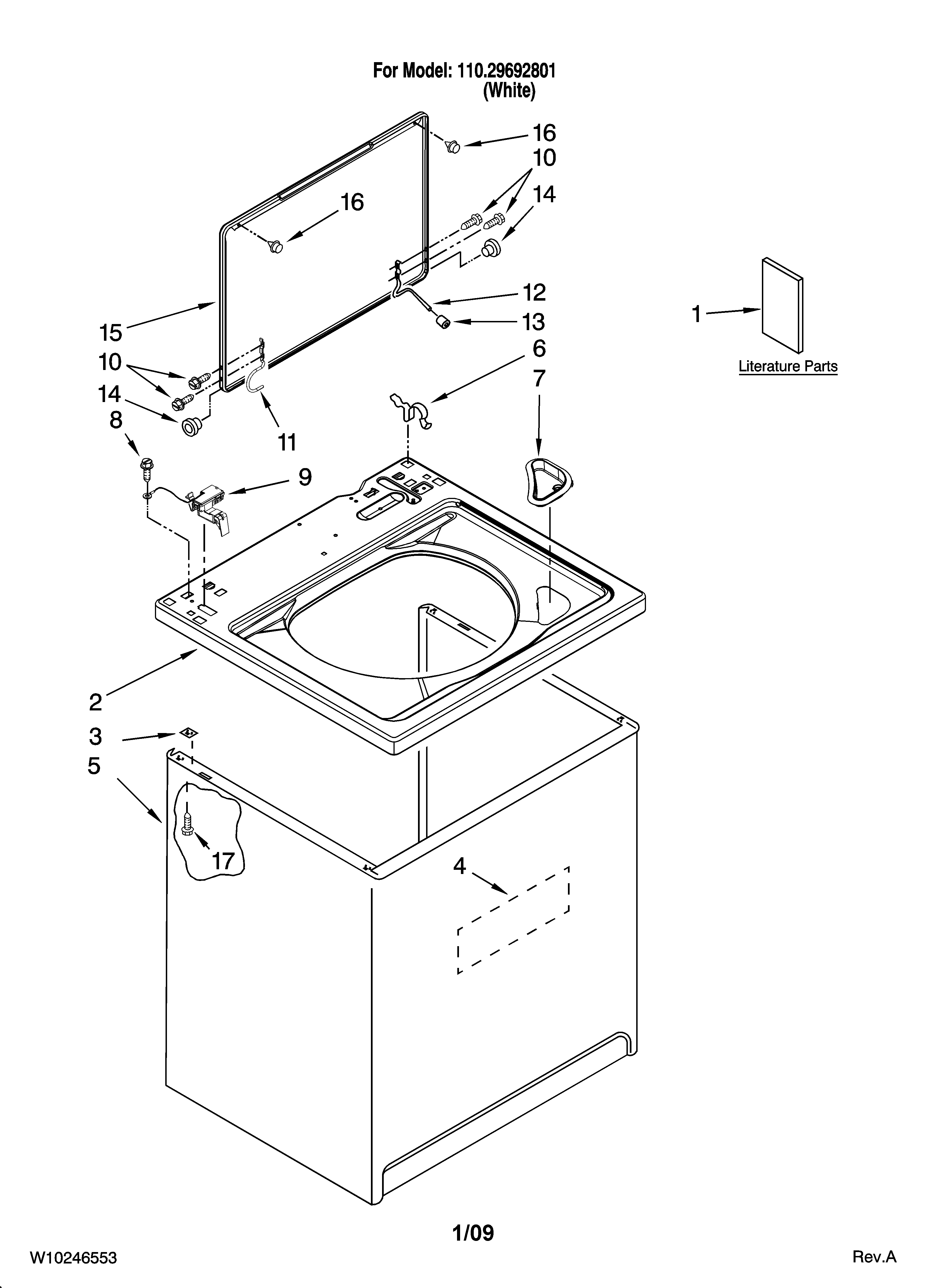 Top and cabinet parts