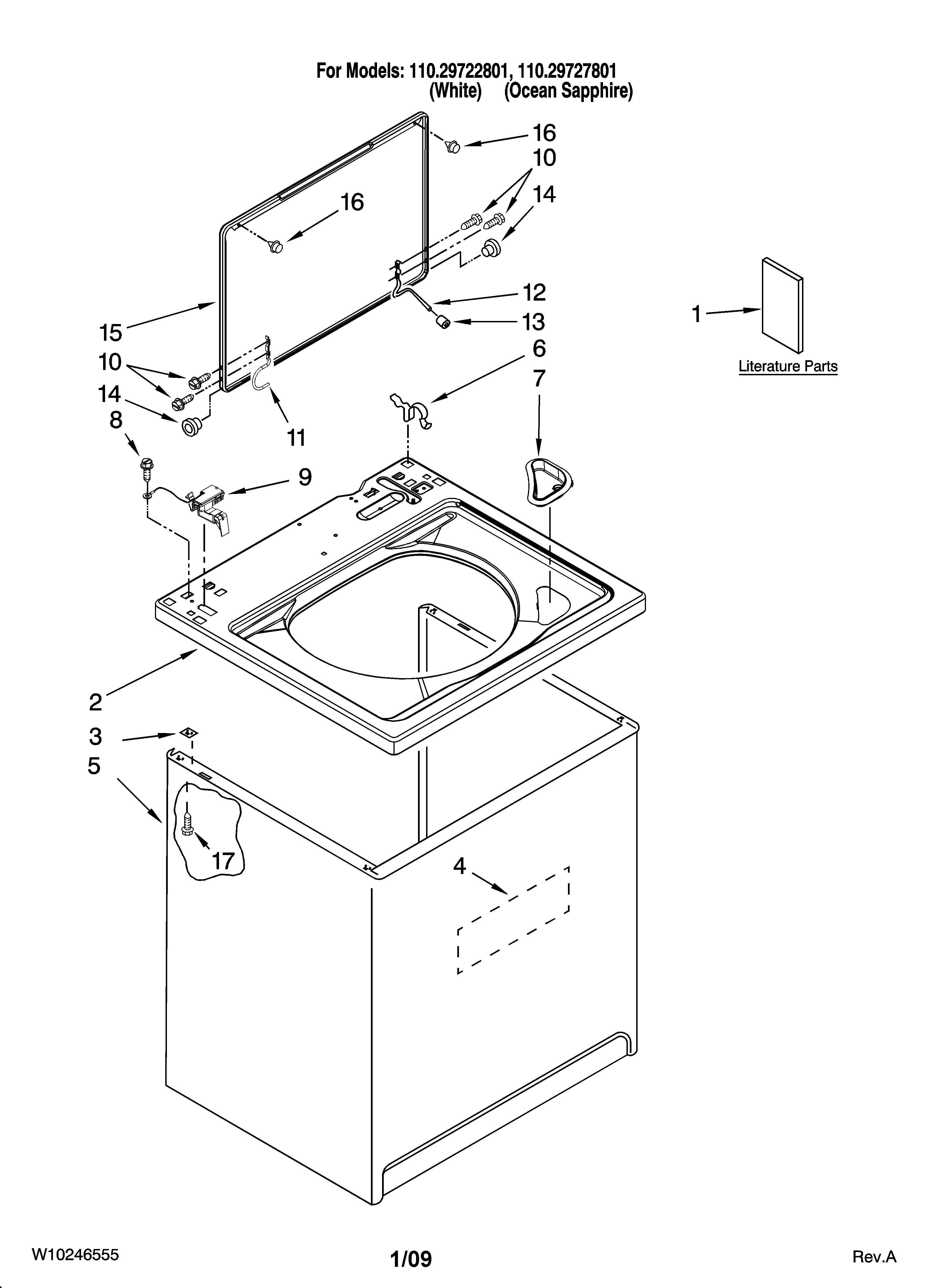 TOP AND CABINET PARTS