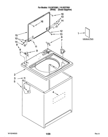 Top and cabinet parts