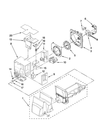 Motor and ice container parts