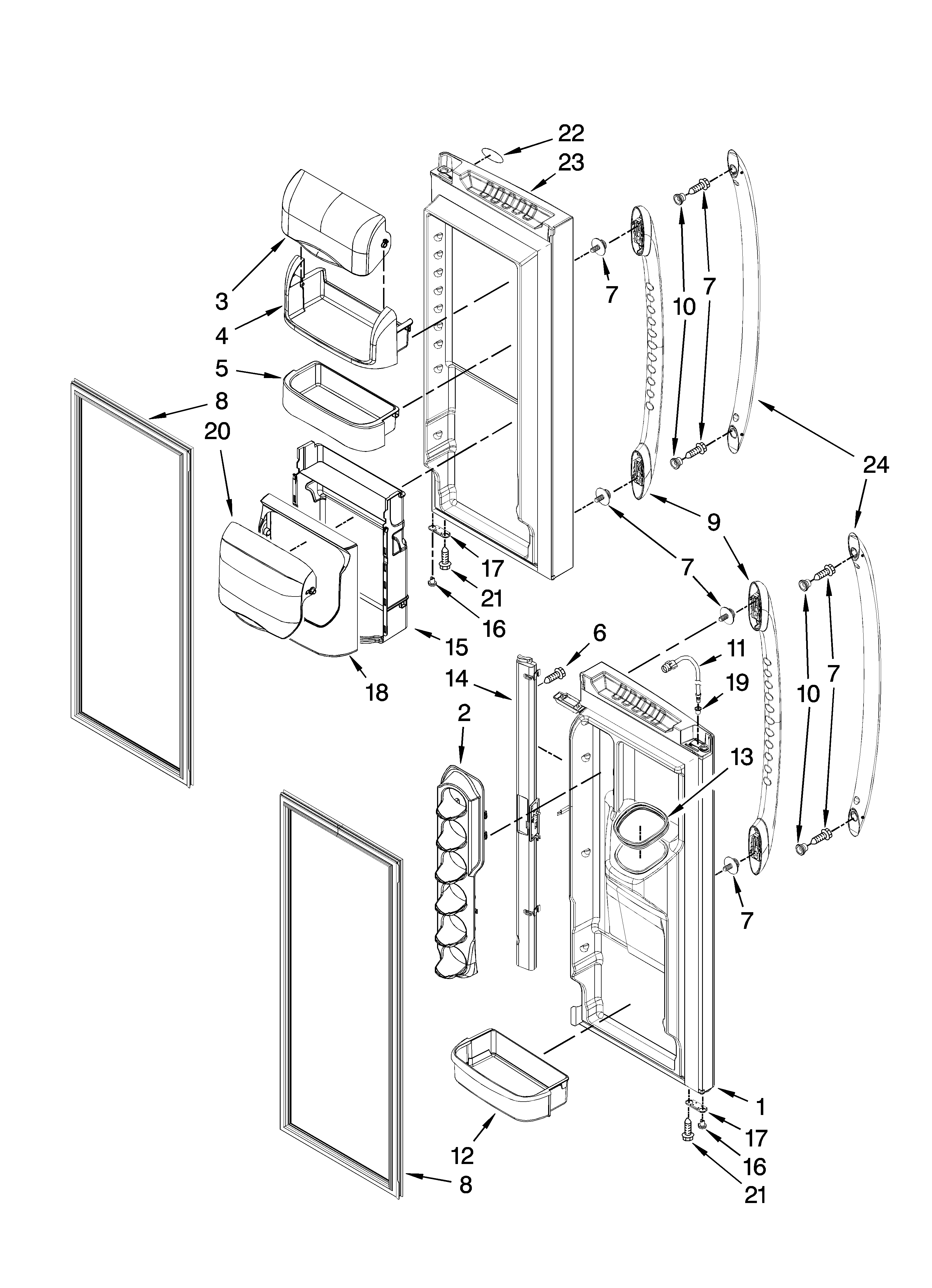 Refrigerator door parts