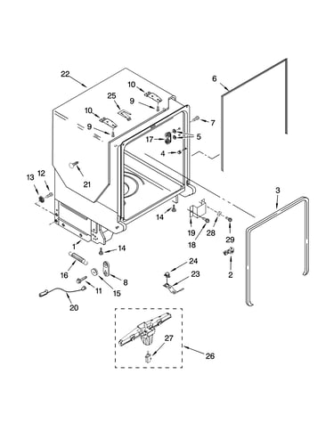 Tub and frame parts