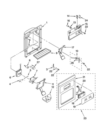 Dispenser front parts