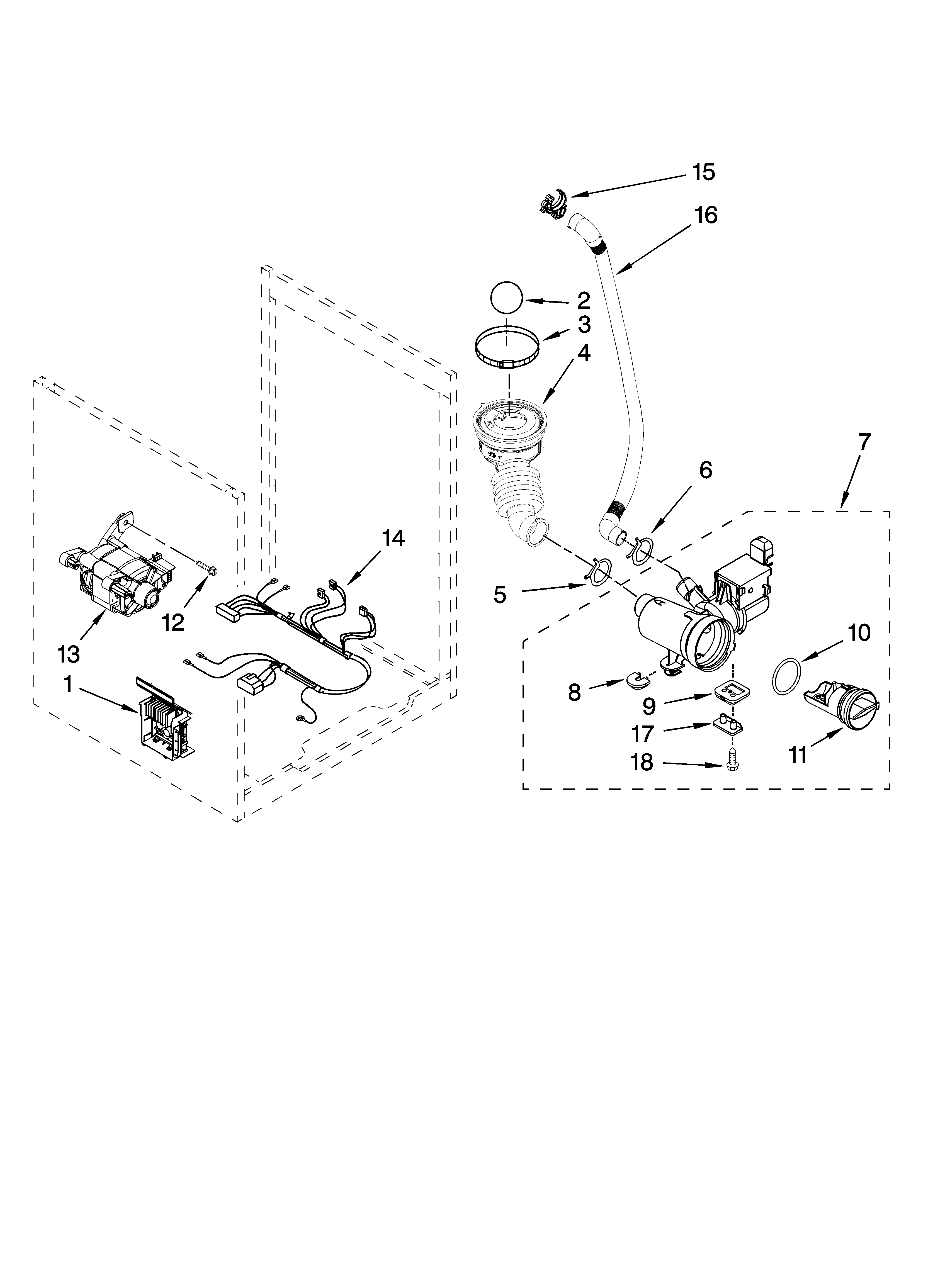 Pump and motor parts, optional parts (not included)