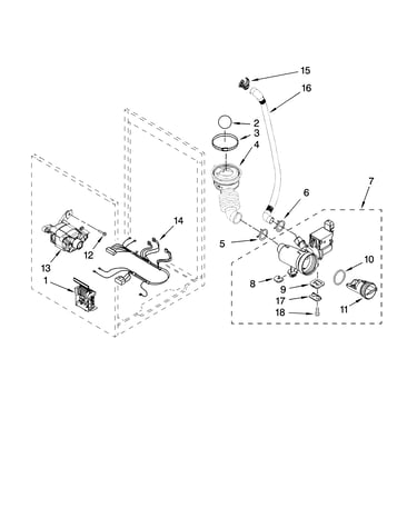 Pump and motor parts, optional parts (not included)