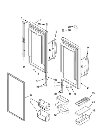 Refrigerator door parts