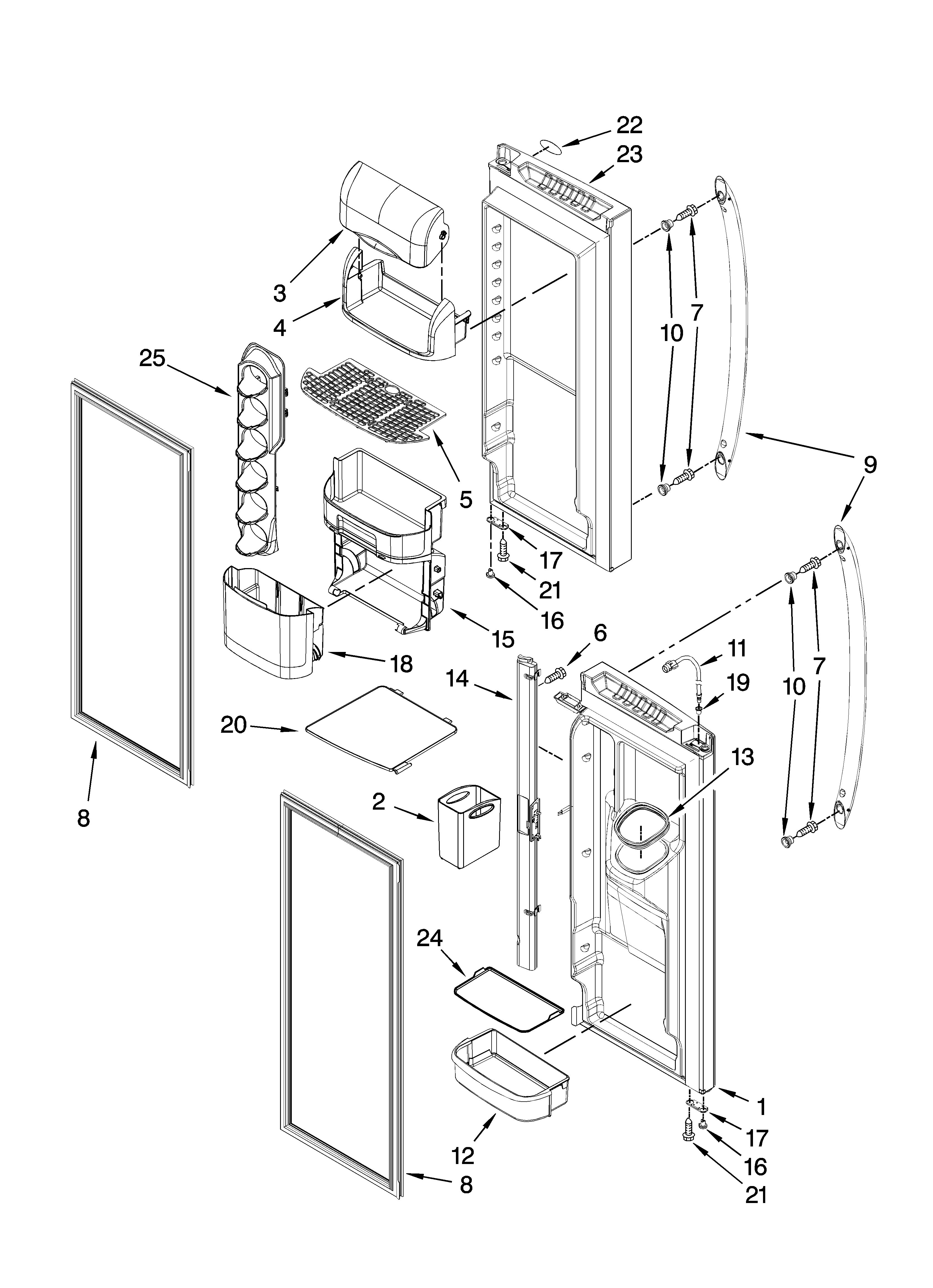 Refrigerator door parts