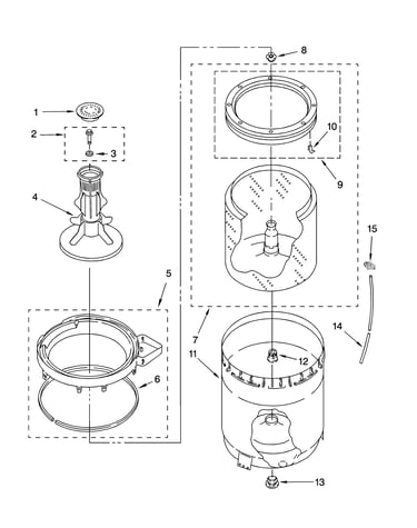 Agitator, basket and tub parts