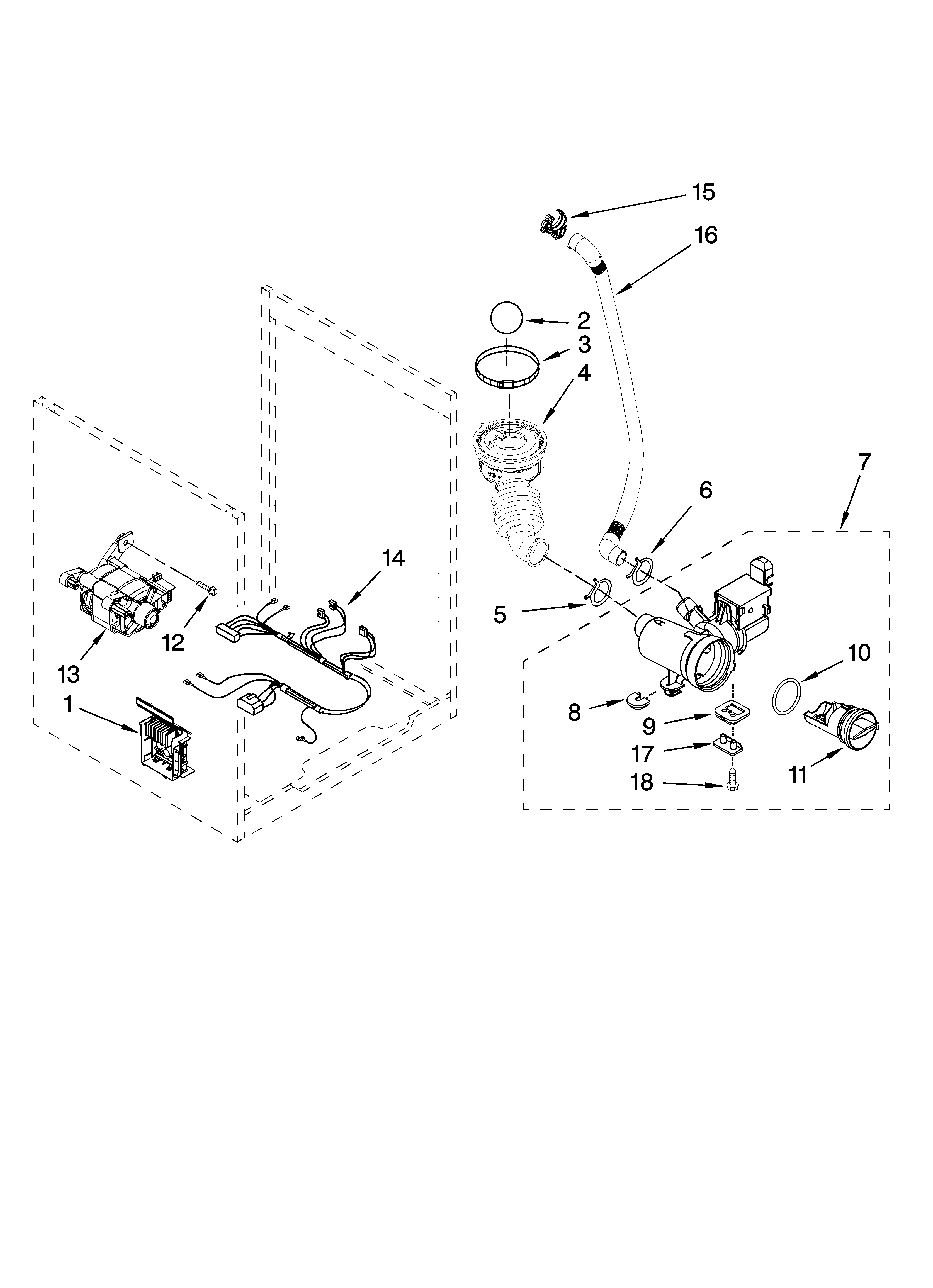Pump and motor parts, optional parts (not included)