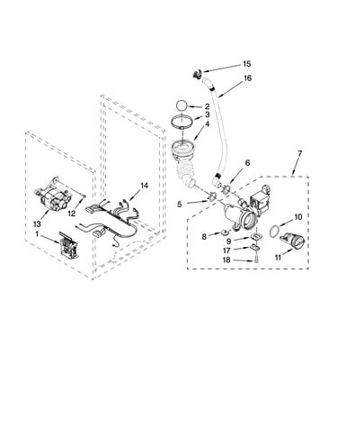 Pump and motor parts, optional parts (not included)