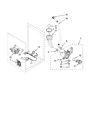 Pump and motor parts, optional parts (not included)