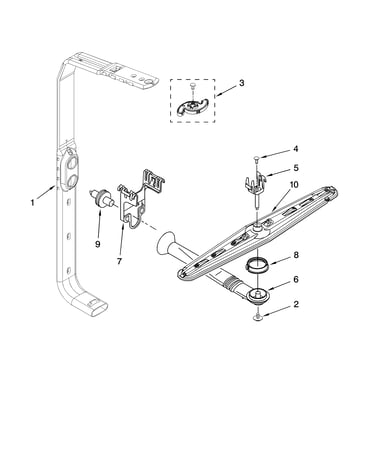 Upper wash and rinse parts