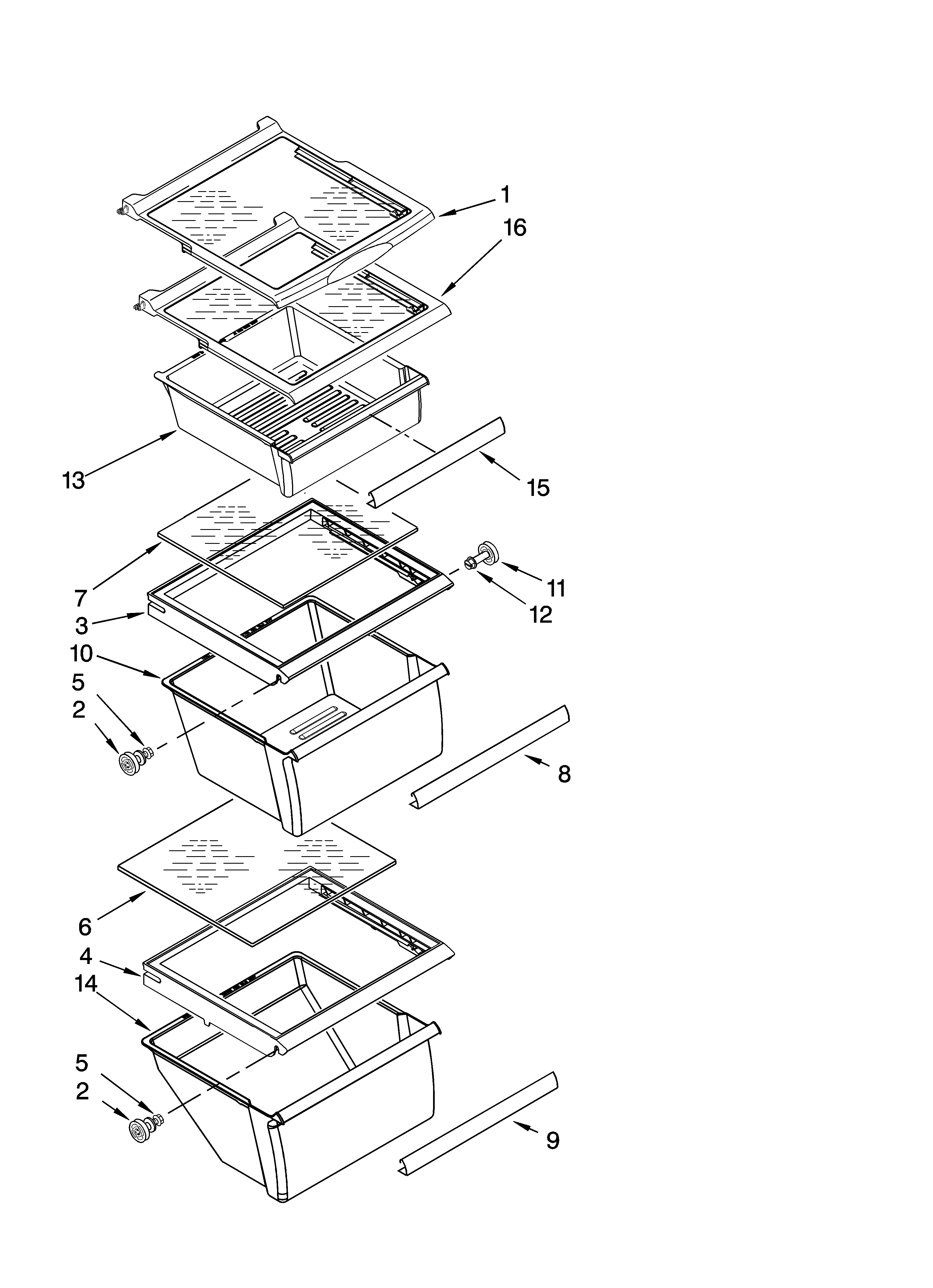 Refrigerator shelf parts