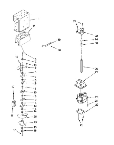 Motor and ice container parts