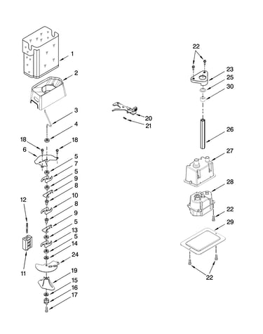 Motor and ice container parts