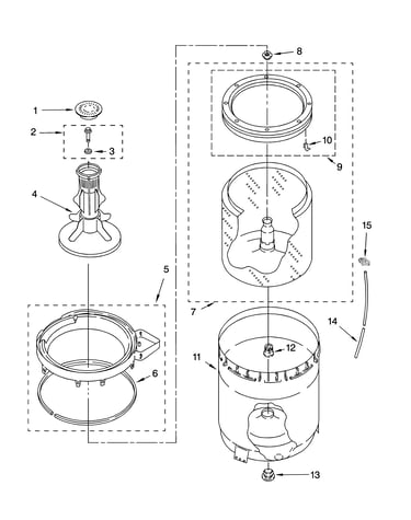 Agitator, basket and tub parts
