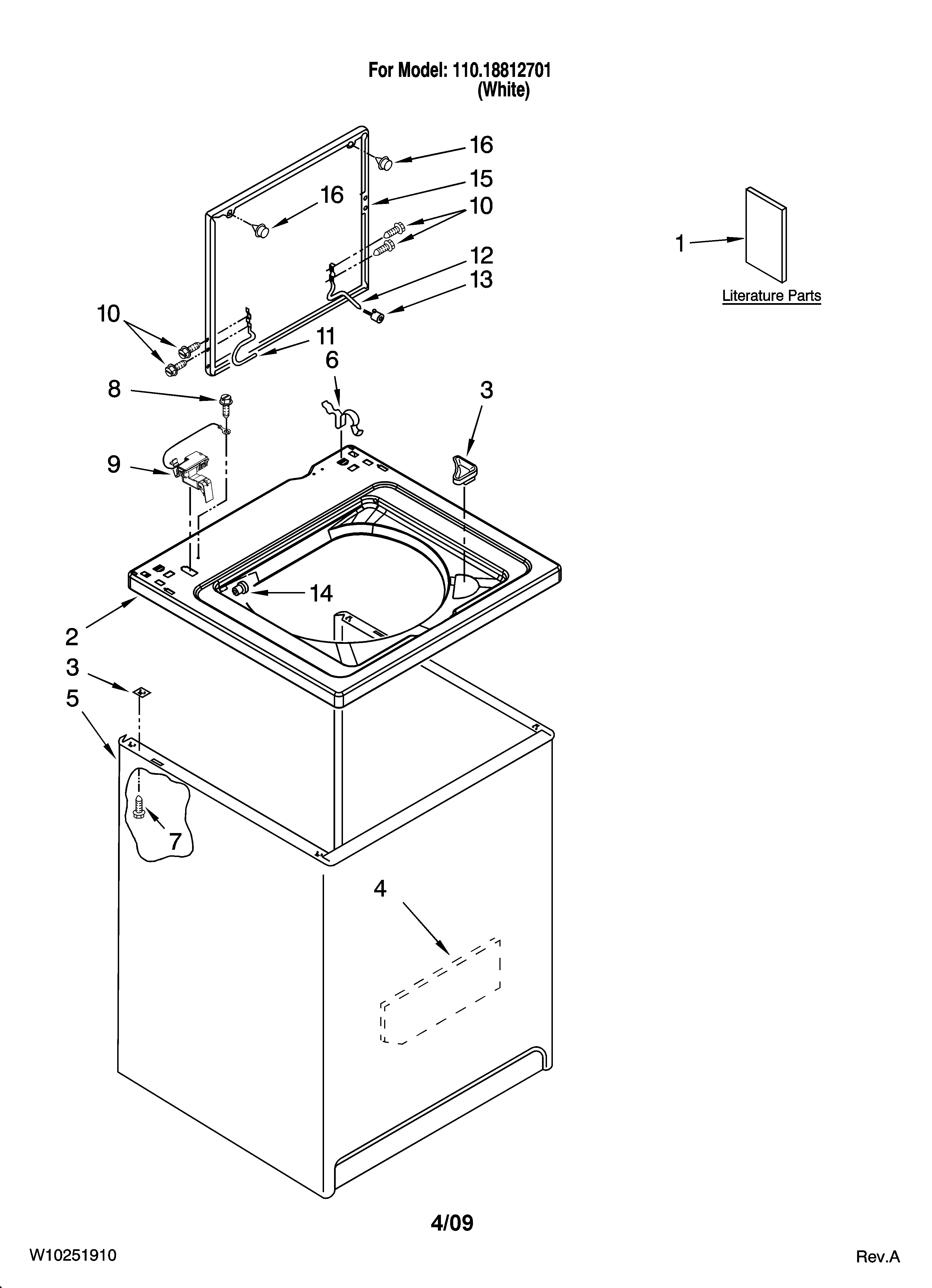 TOP AND CABINET PARTS