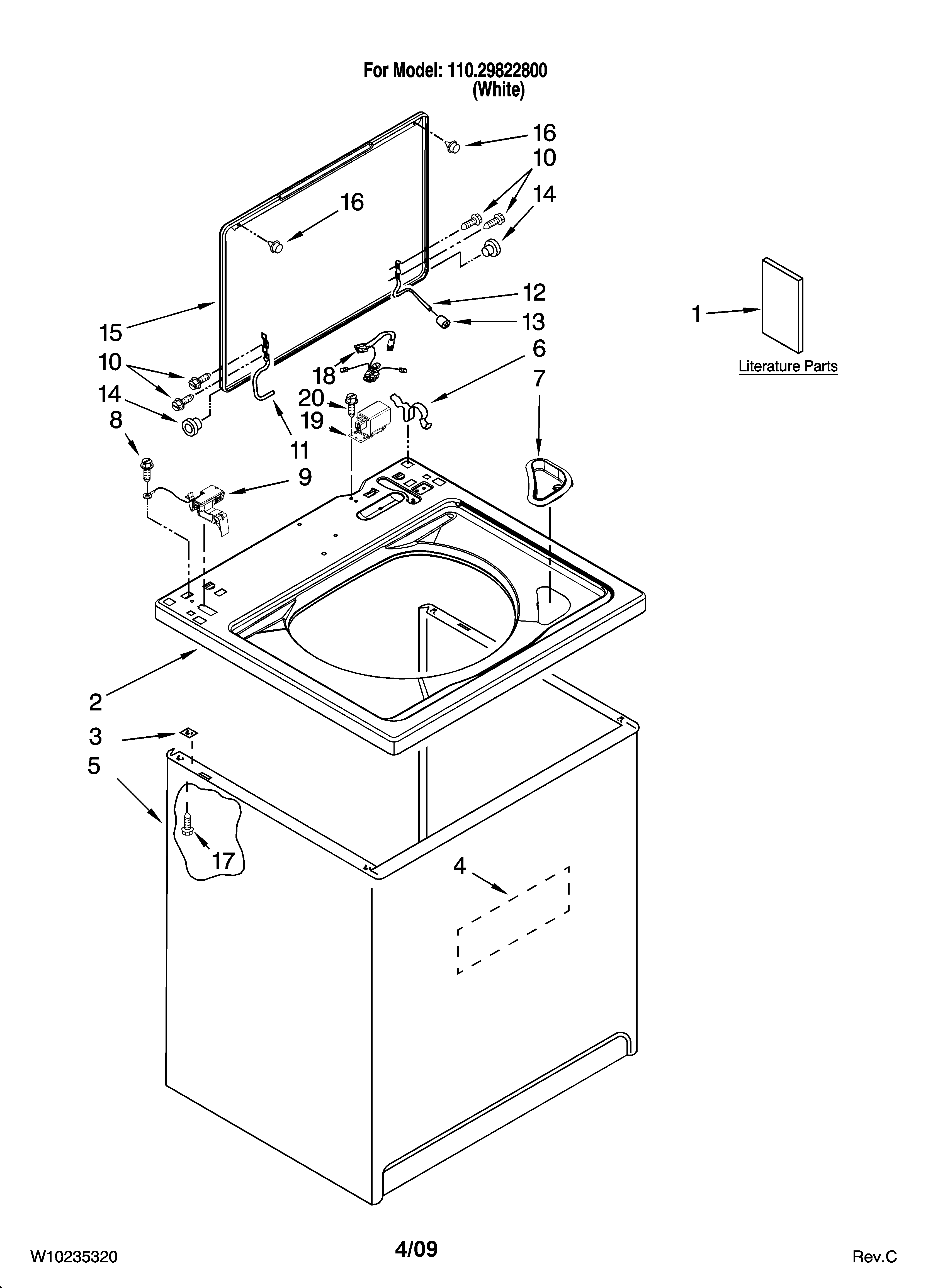 Top and cabinet parts