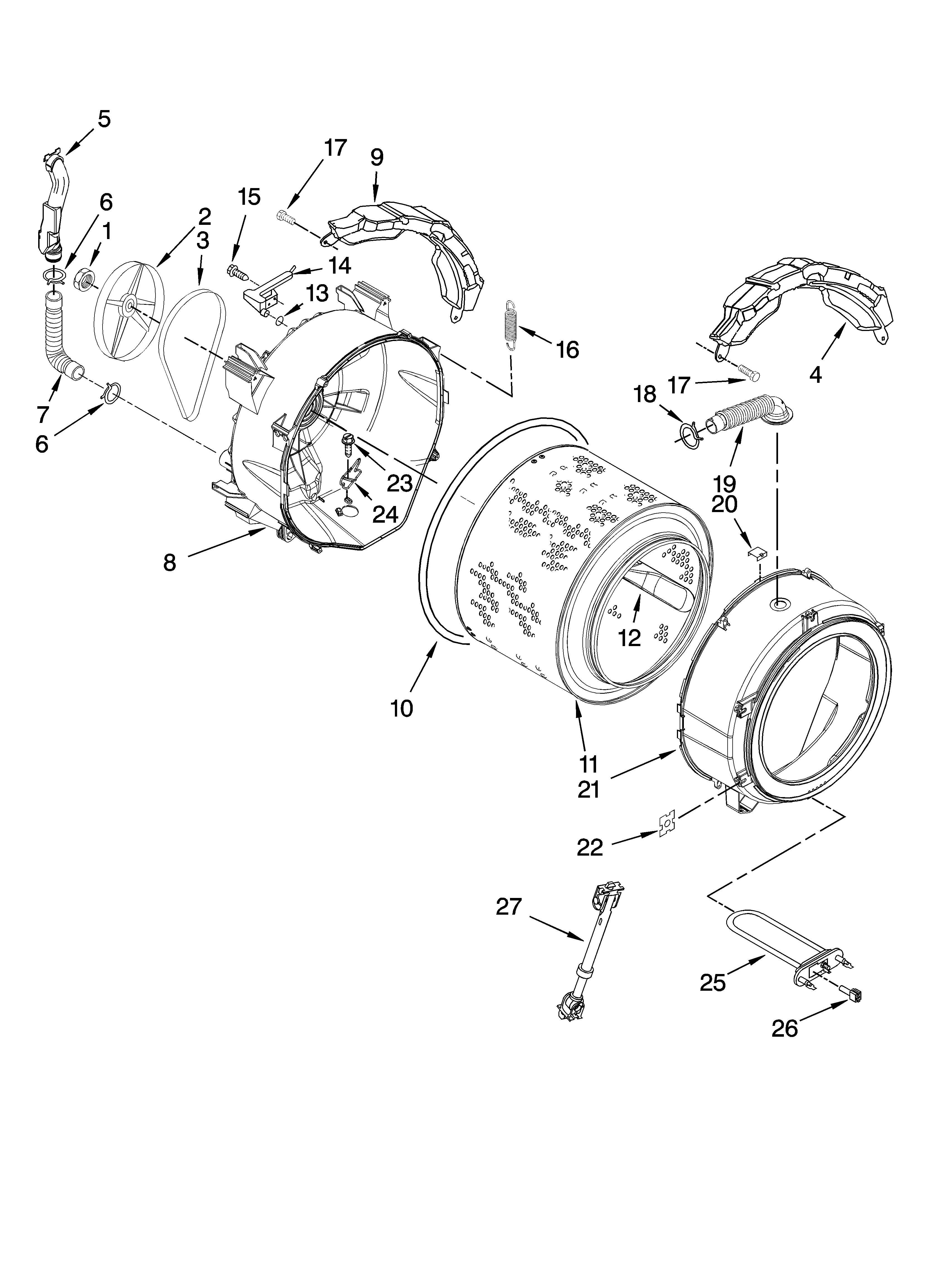 Tub and basket parts