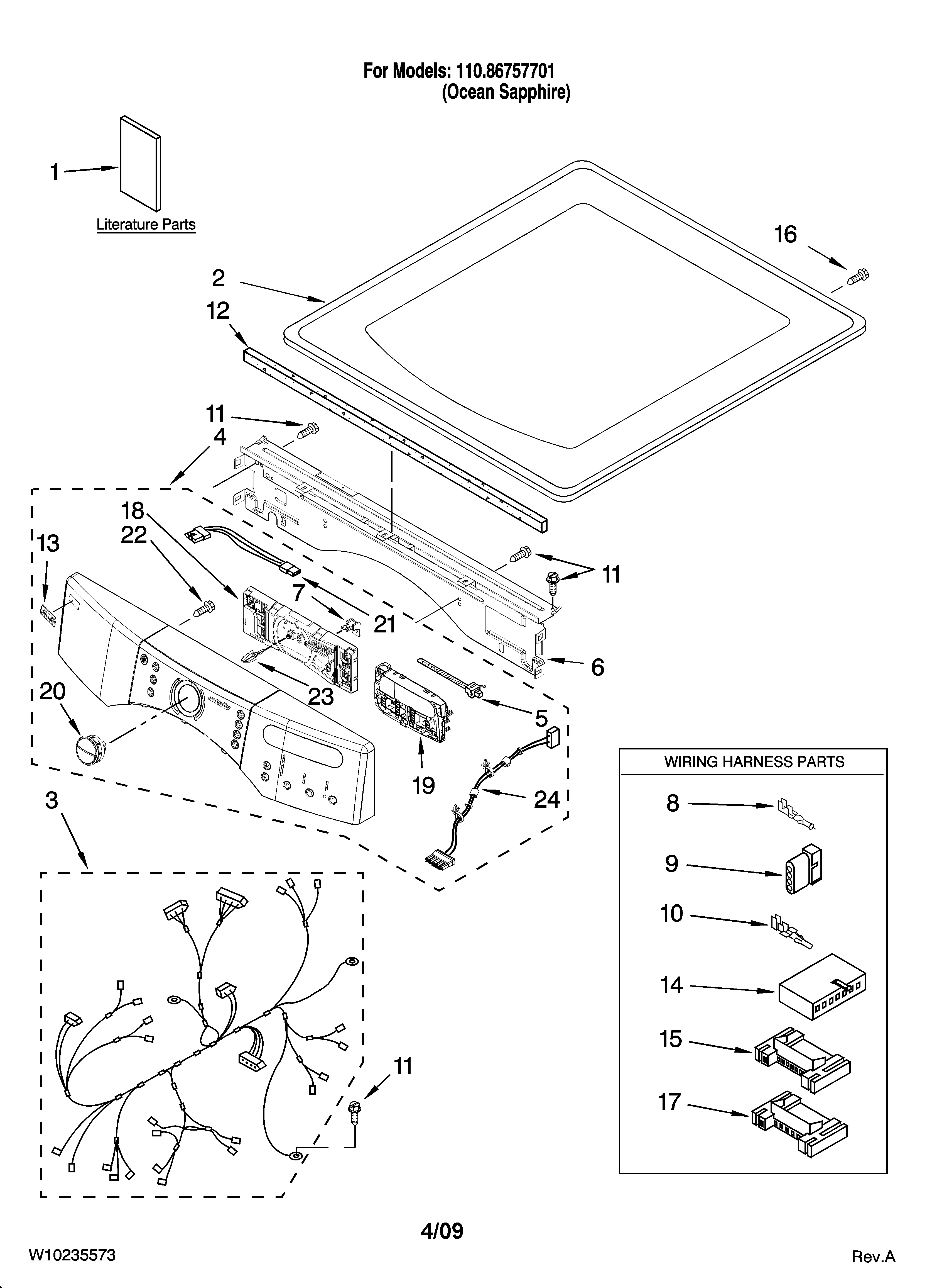 Top and console parts
