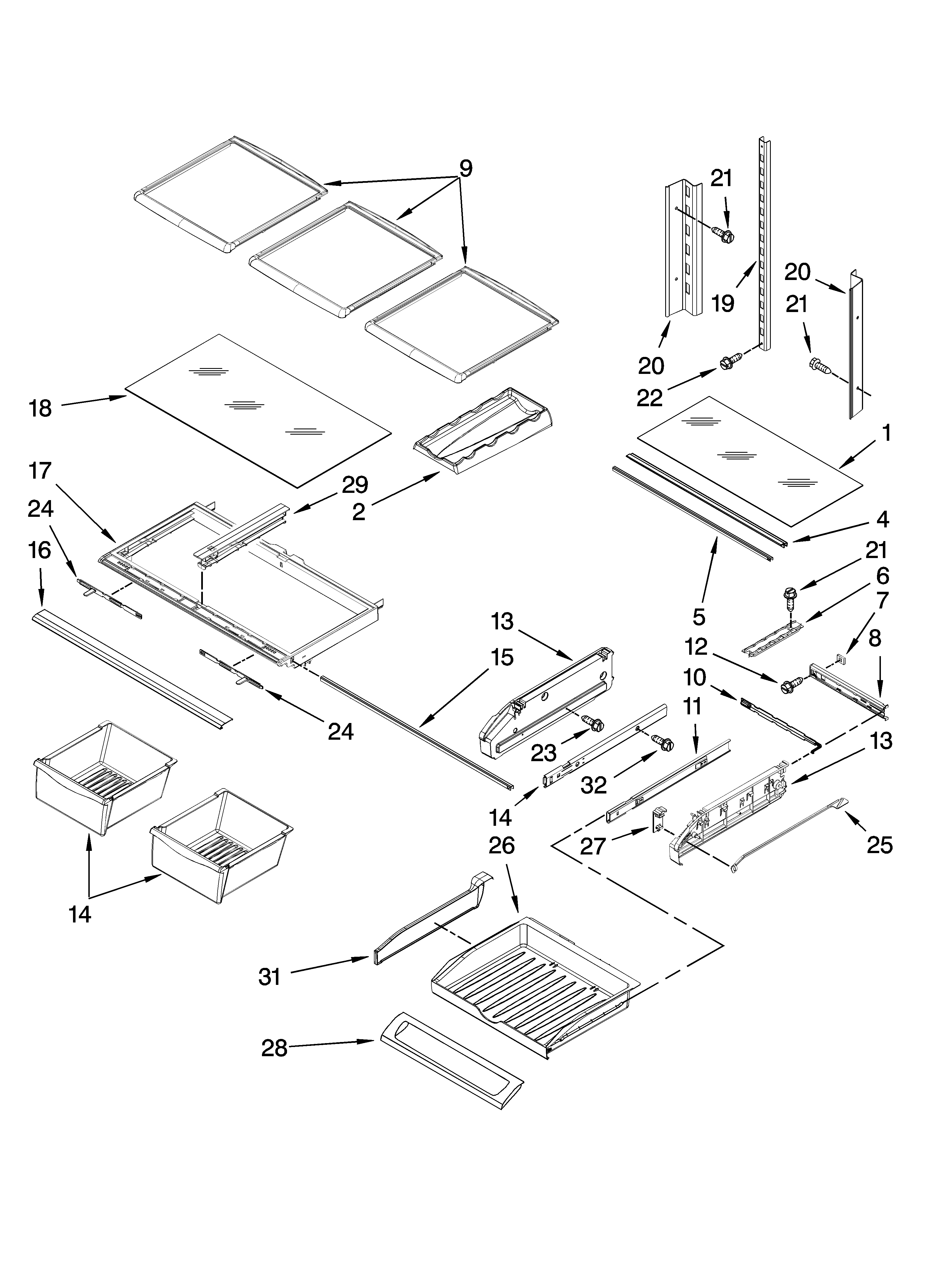 Shelf parts