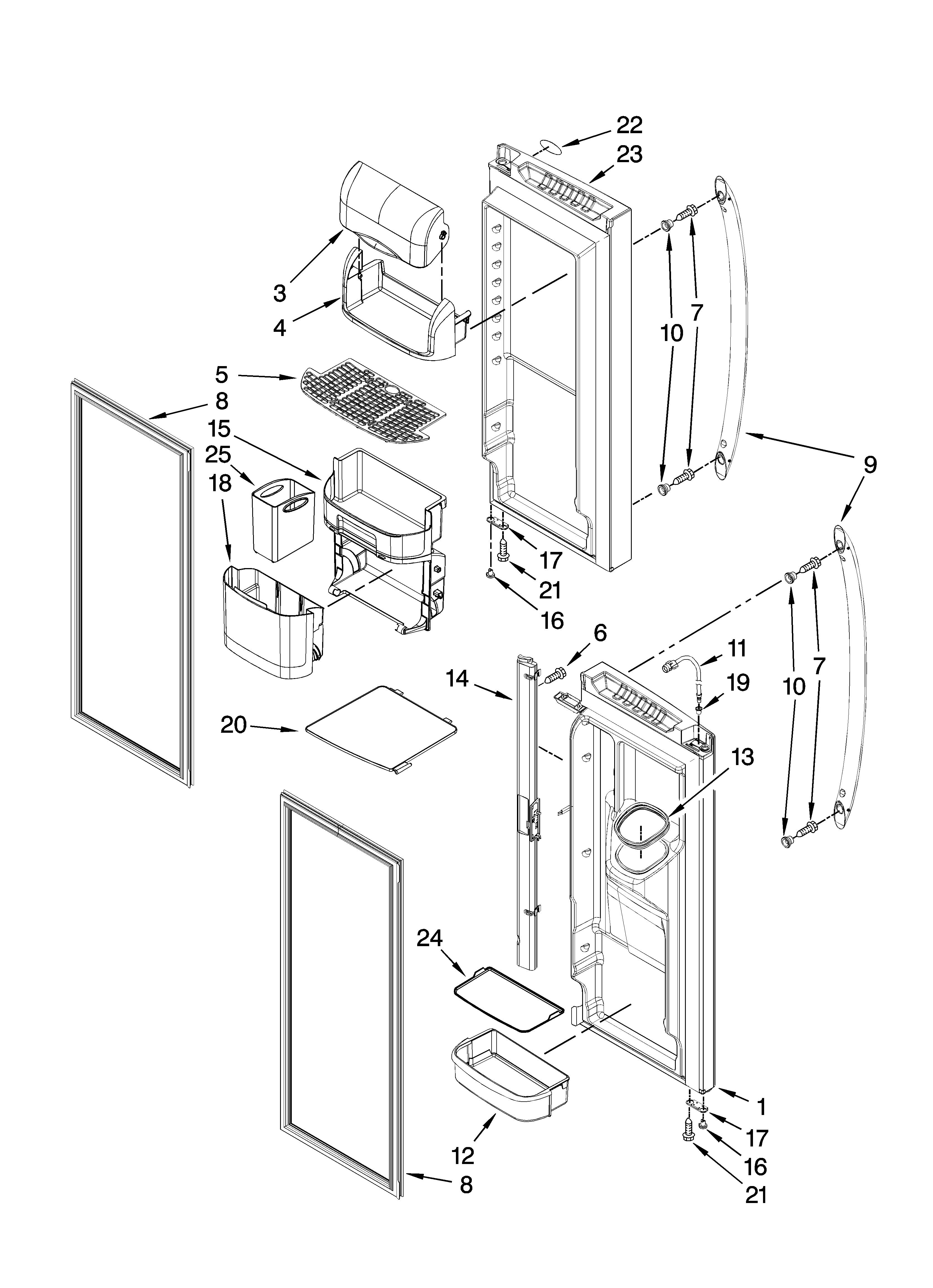 Refrigerator door parts