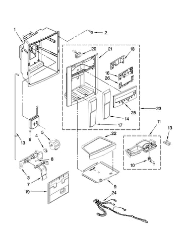 Dispenser front parts
