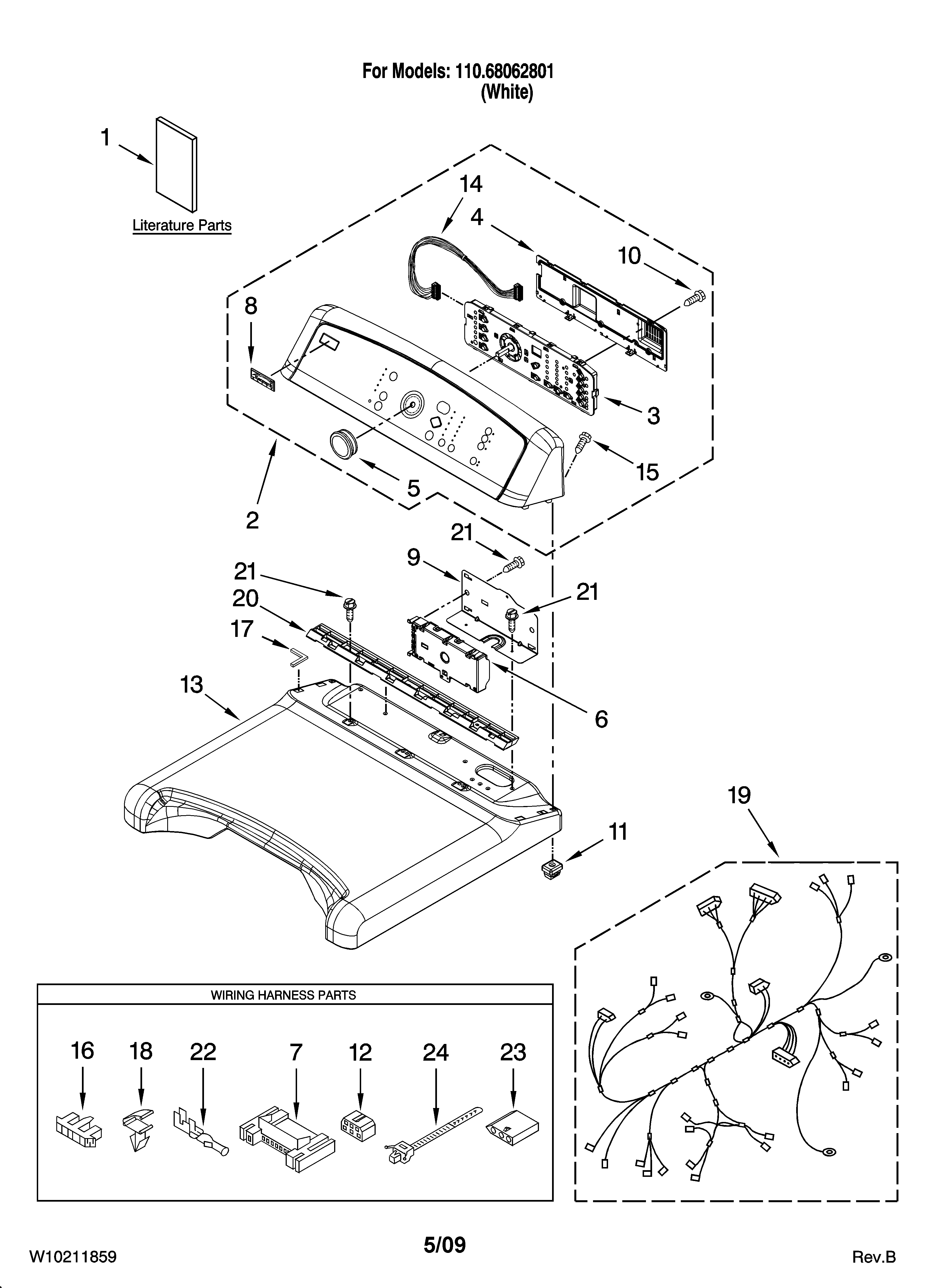 Top and console parts