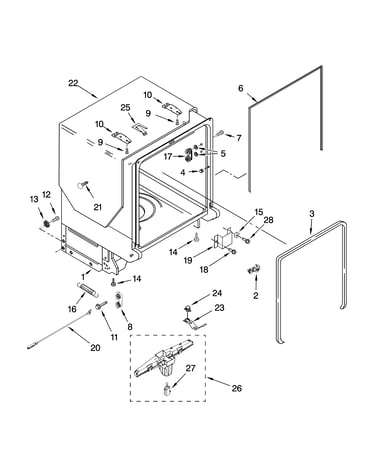 Tub and frame parts