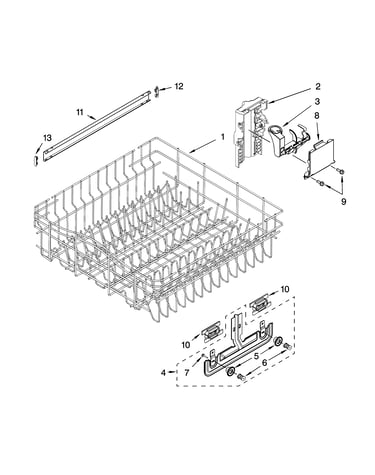 Upper rack and track parts