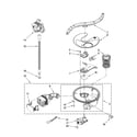 Kenmore Elite 66513423K702 pump, washarm and motor parts diagram