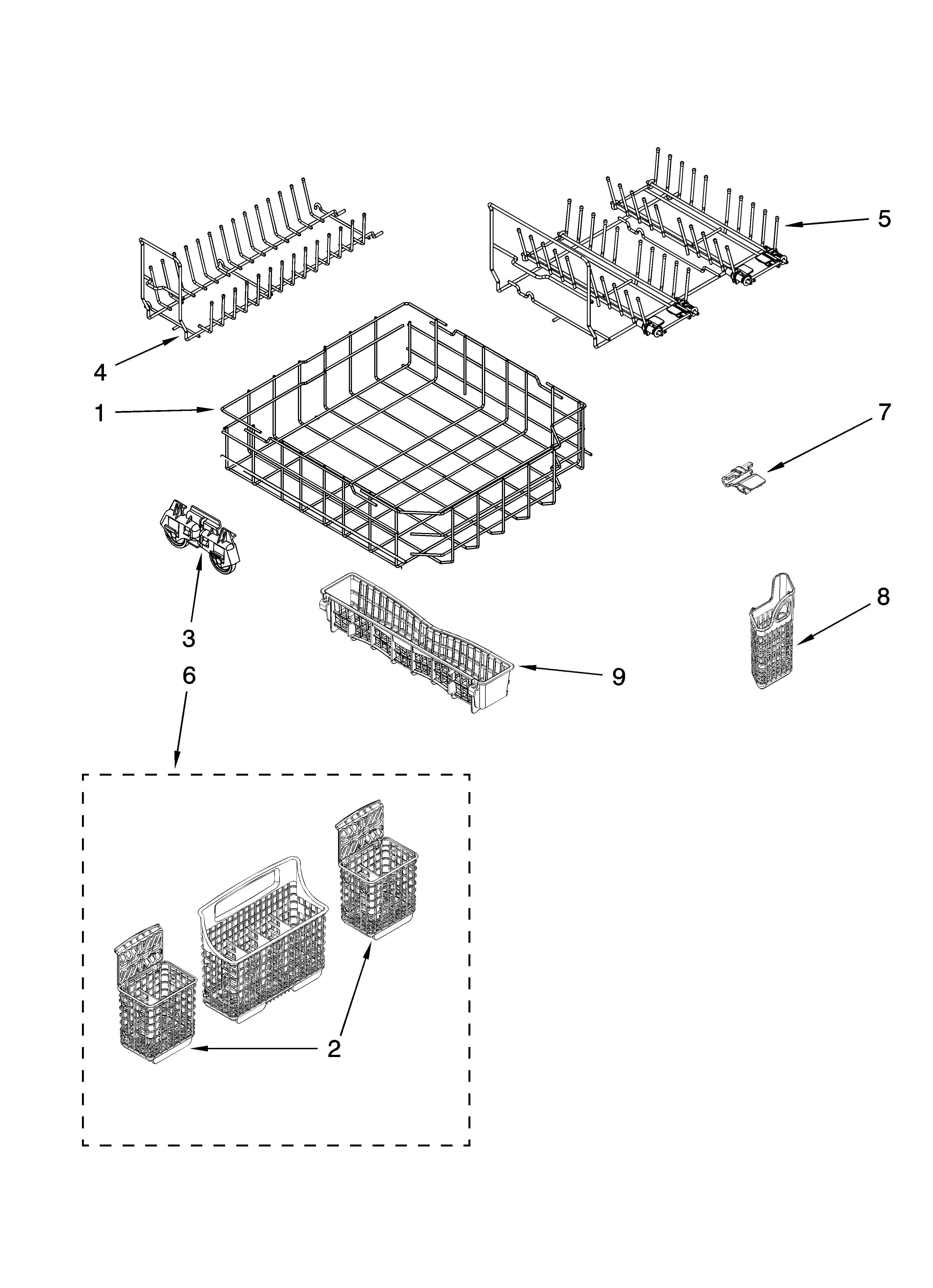 Lower rack parts