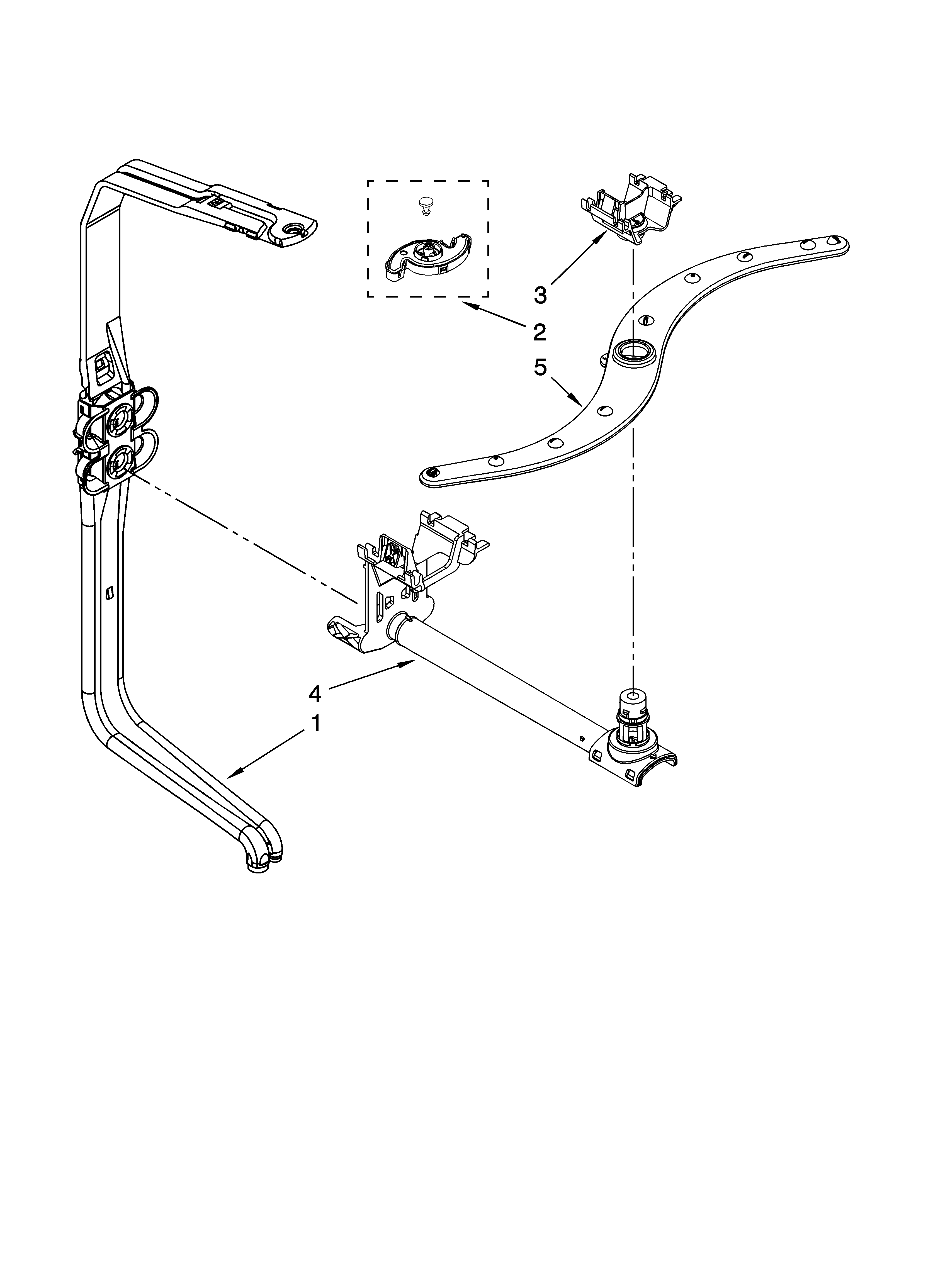 Upper wash and rinse parts