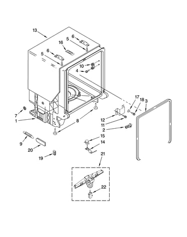Tub and frame parts