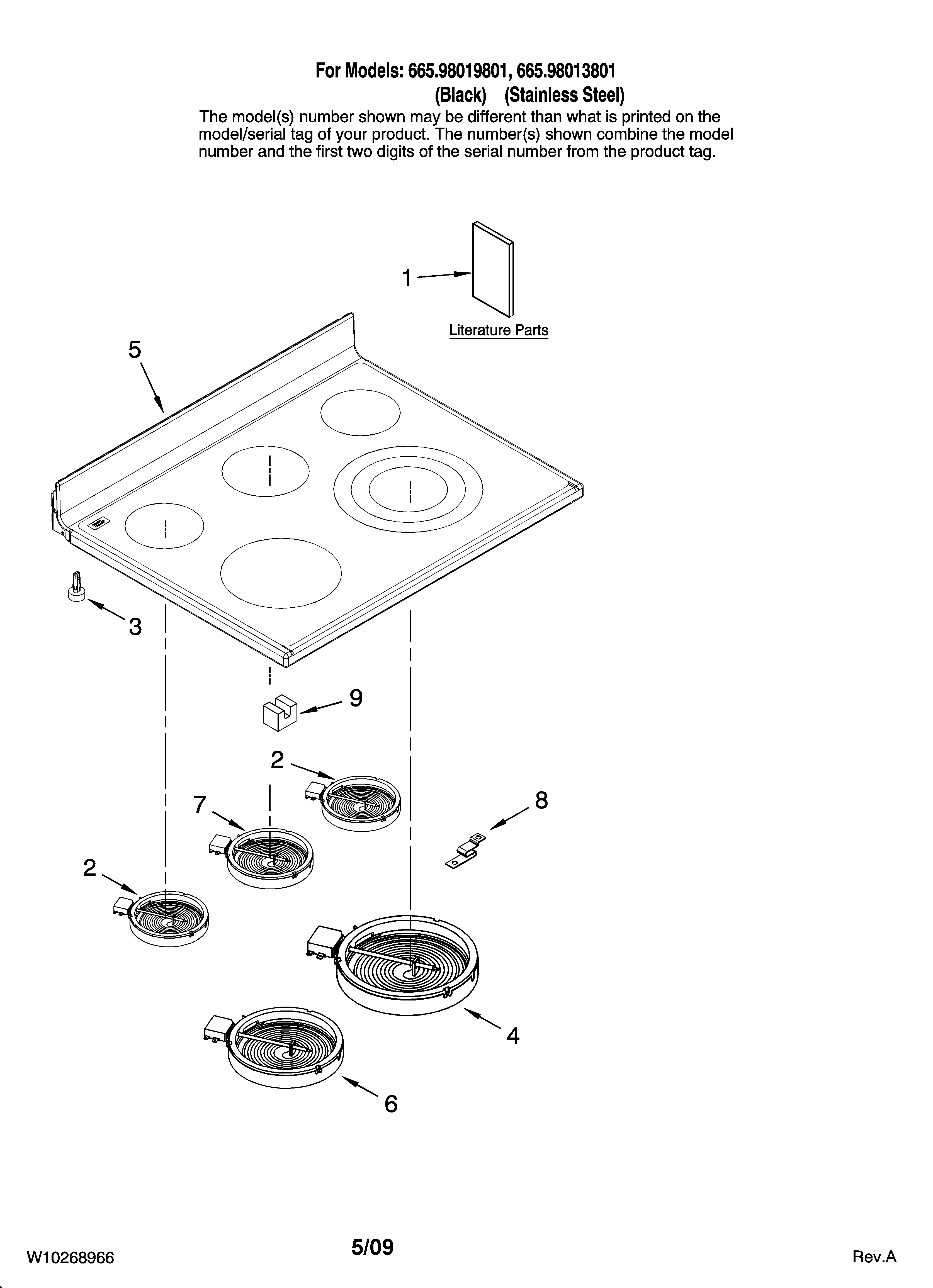 Cooktop parts