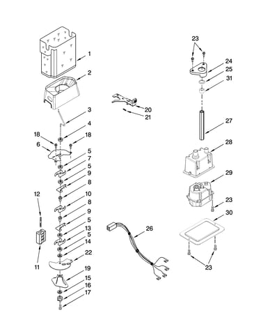 Motor and ice container parts