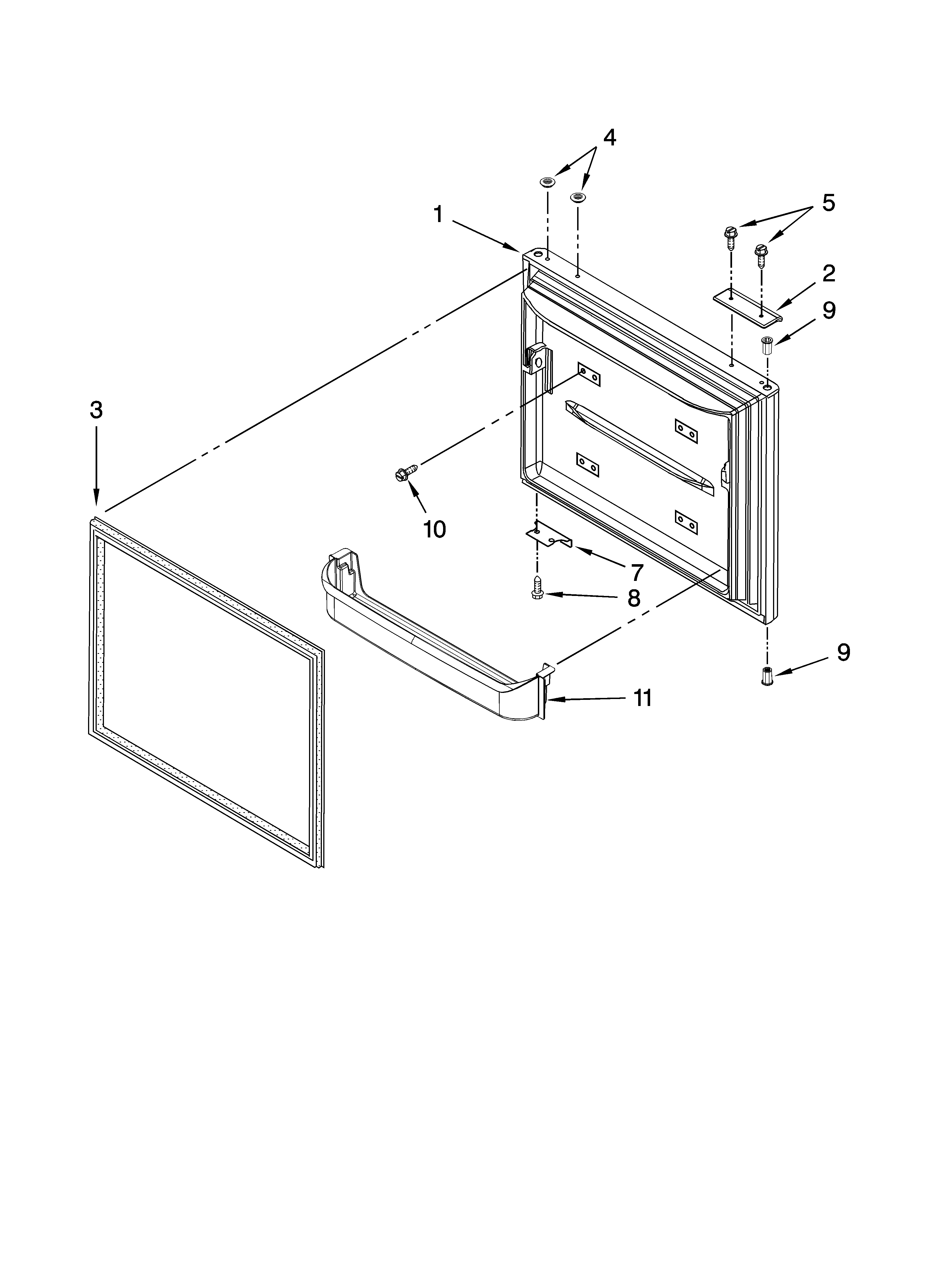 Freezer door parts