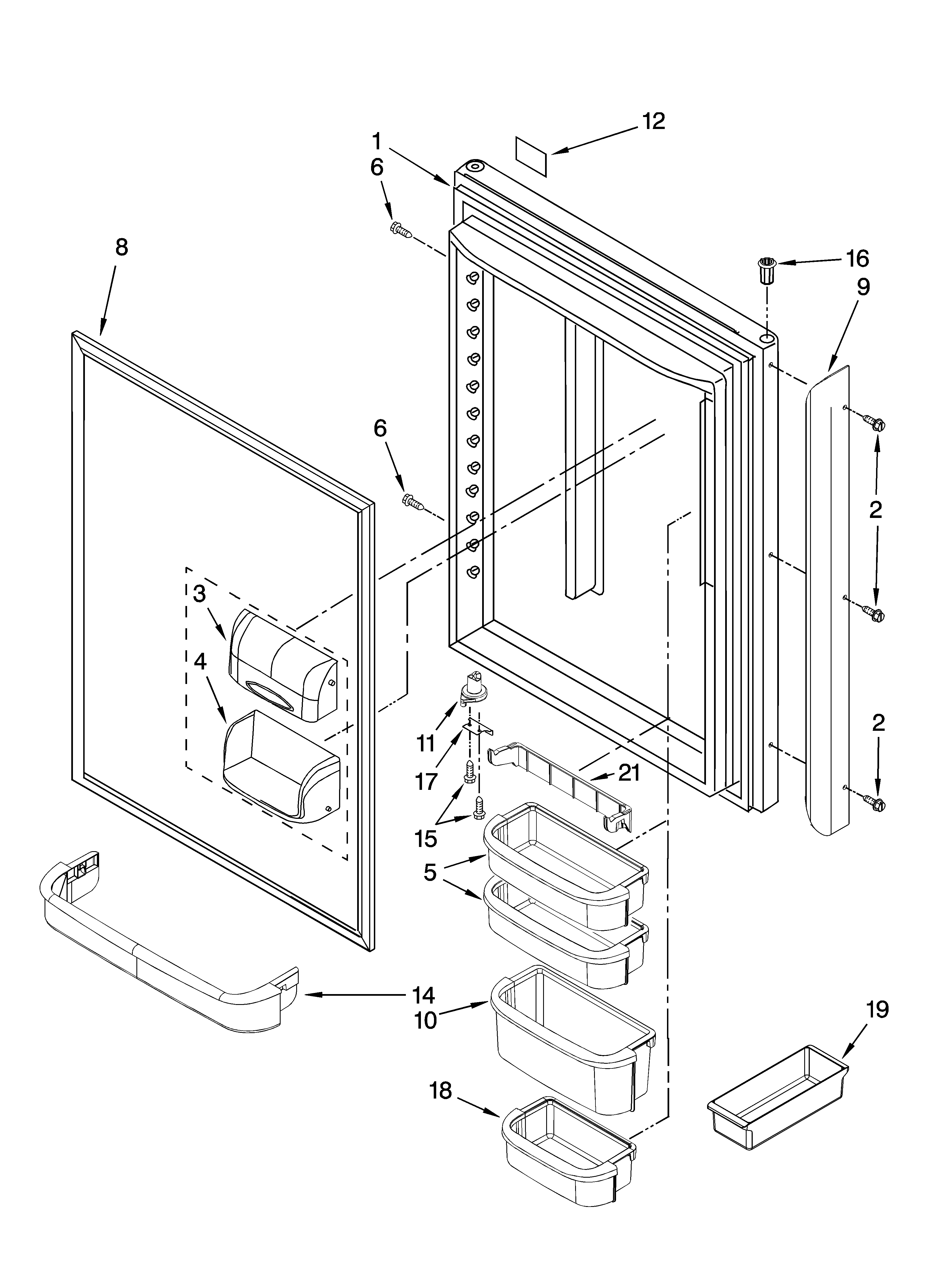 Refrigerator door parts