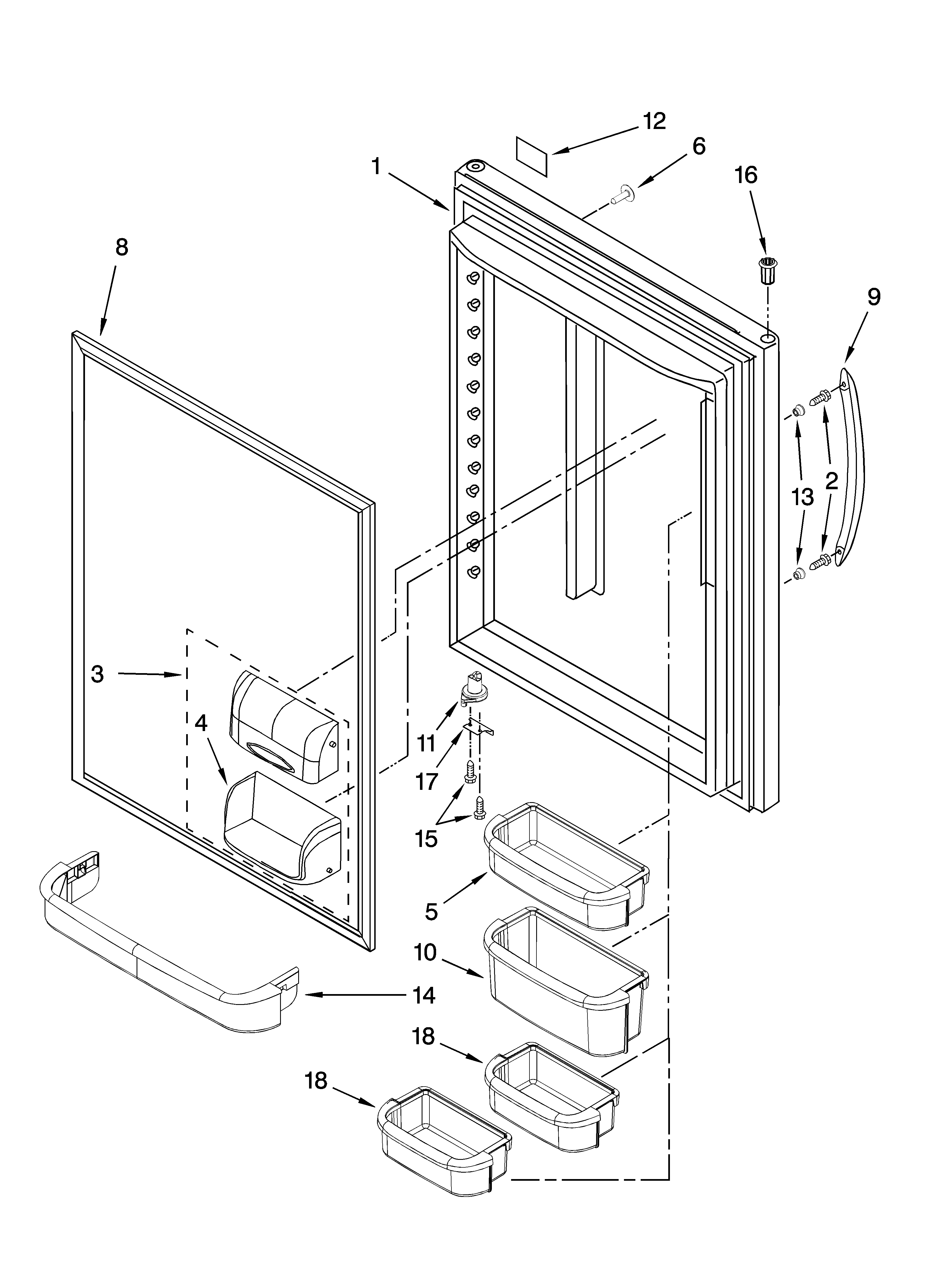 Refrigerator door parts