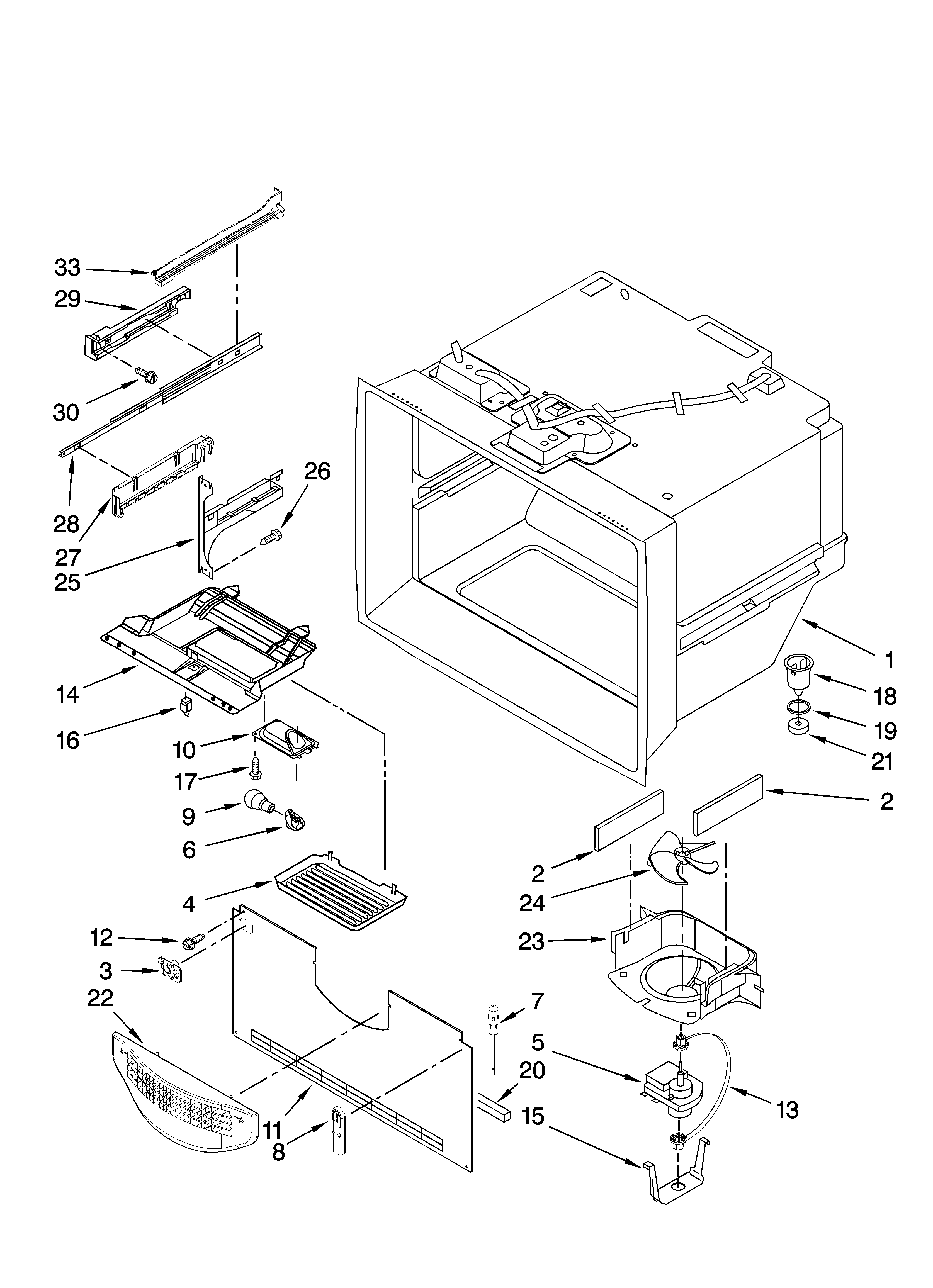 Freezer liner parts