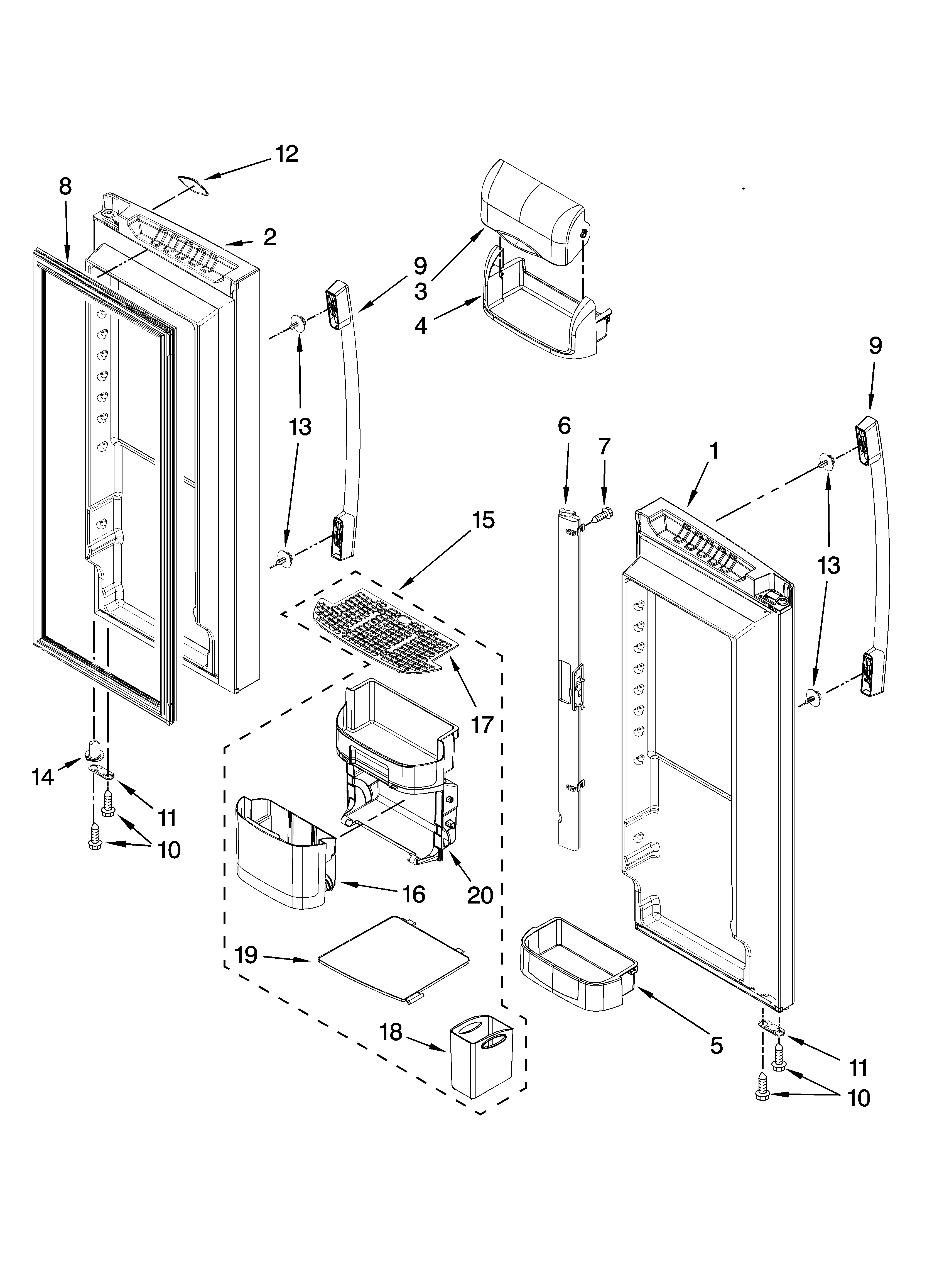 Refrigerator door parts