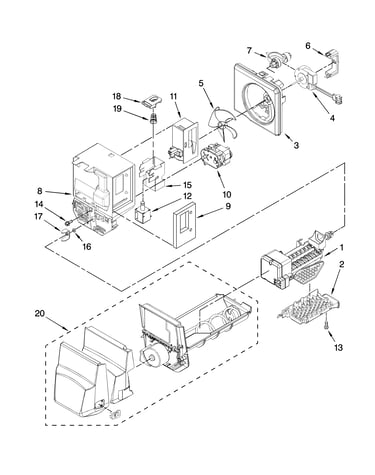 Motor and ice container parts