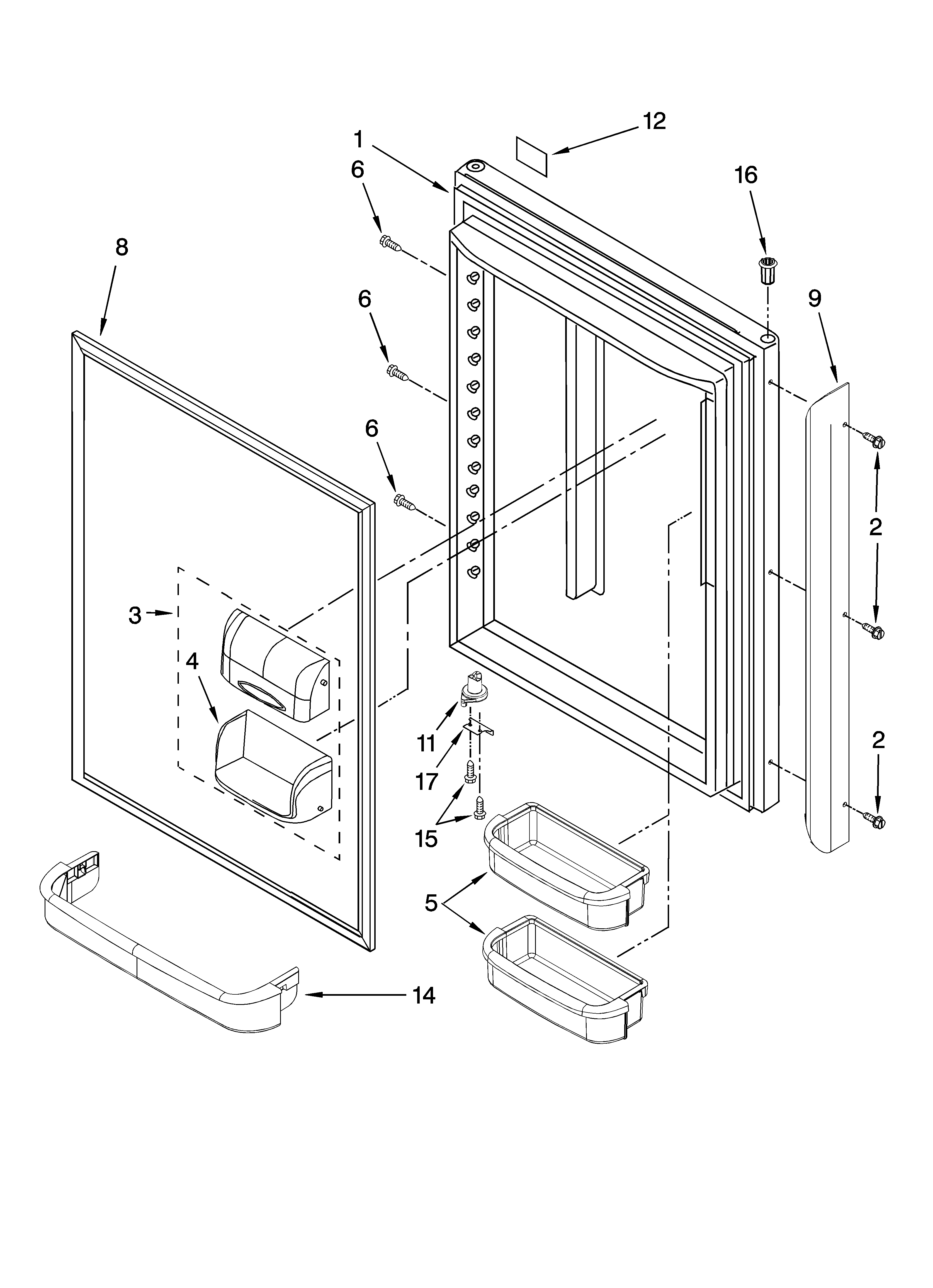 Refrigerator door parts