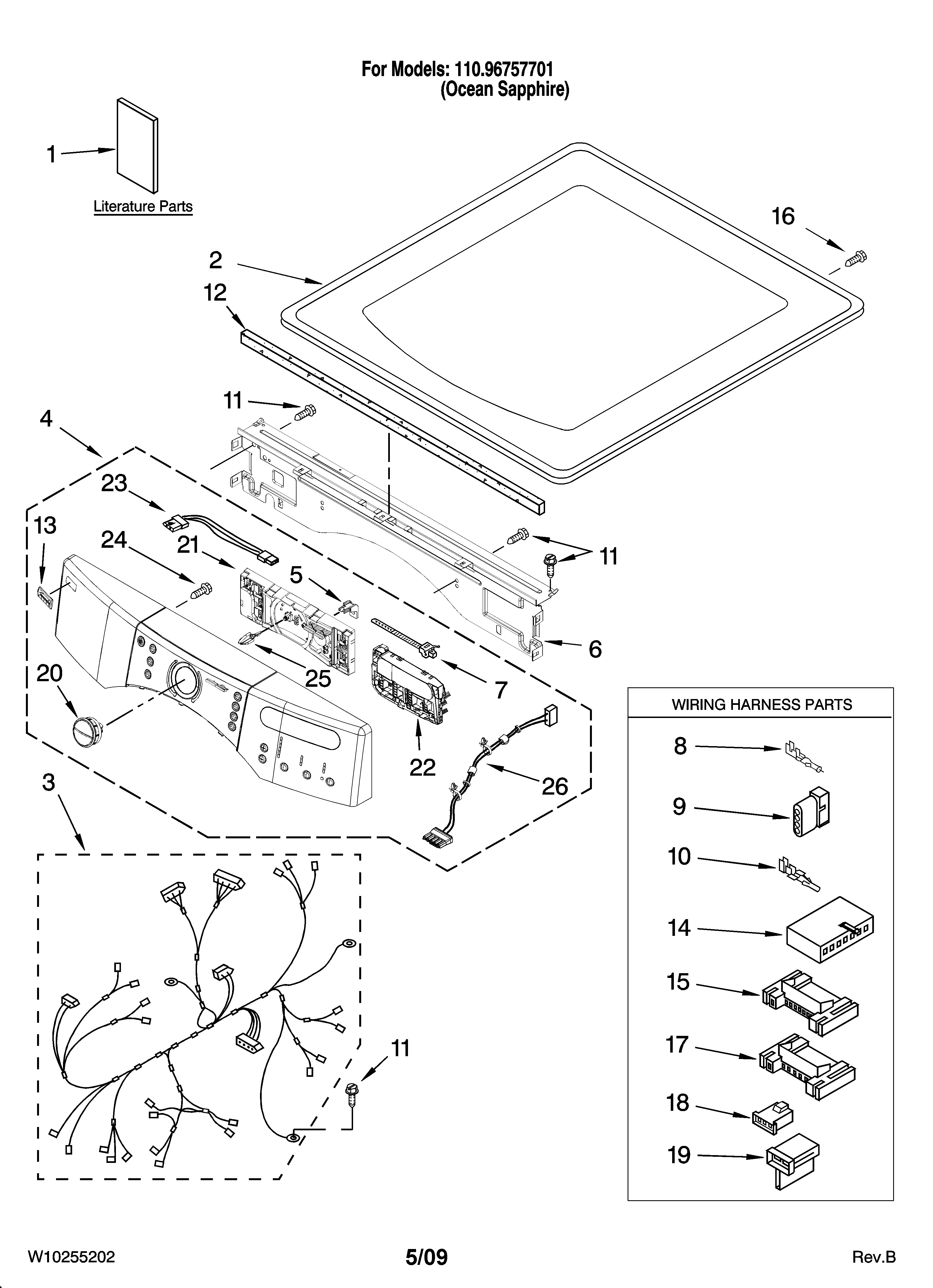 Top and console parts