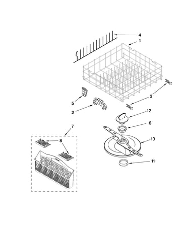 Lower dishrack parts